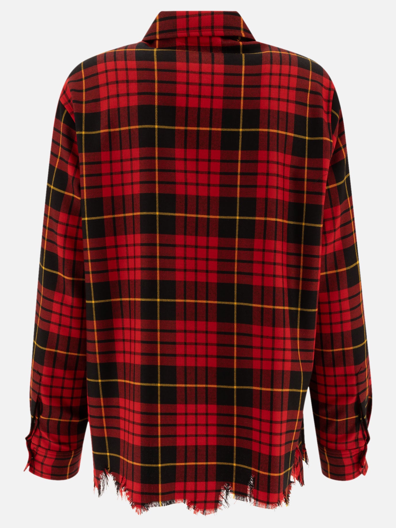 Alexander McQueen Distressed tartan overshirt Red