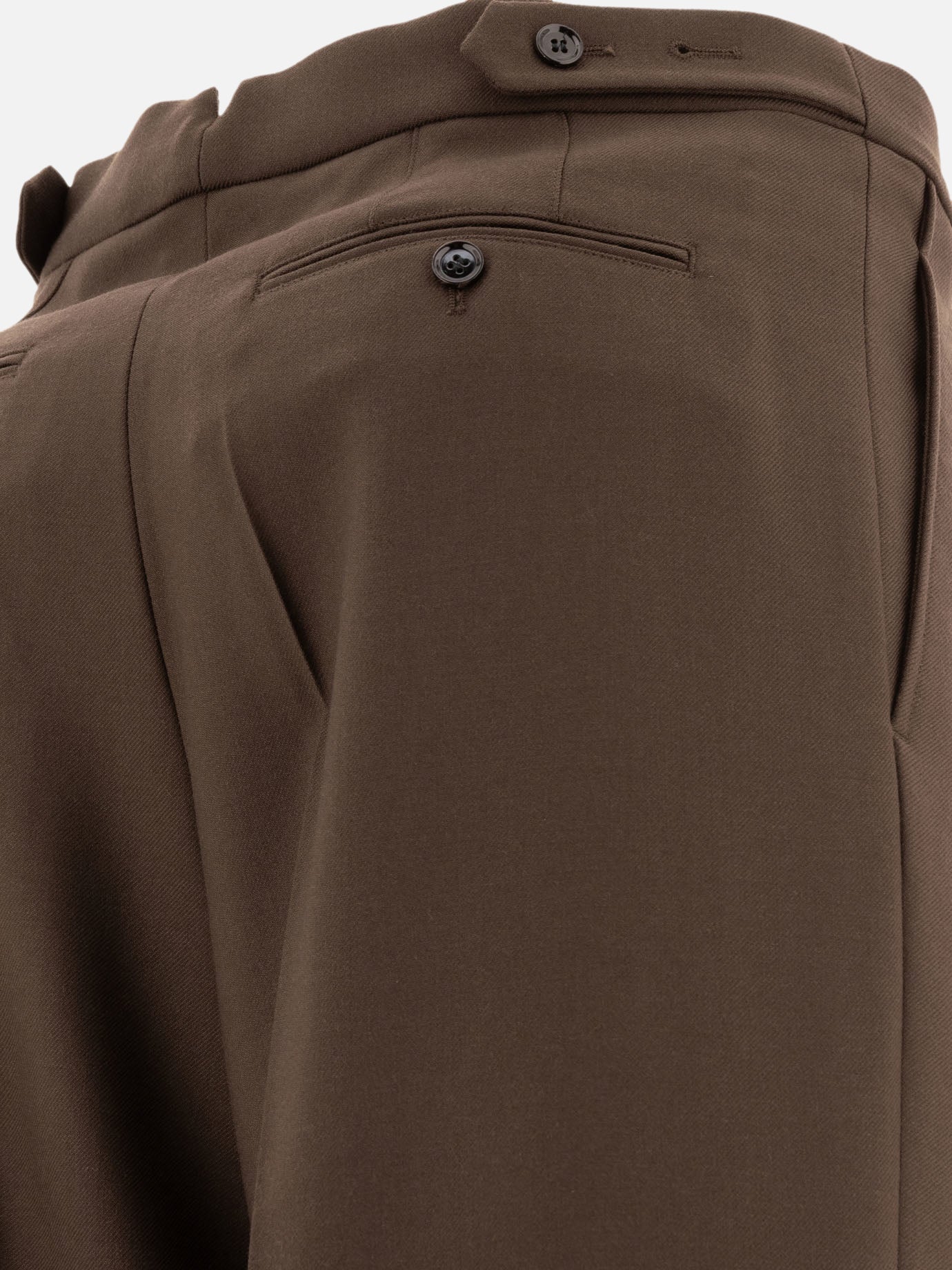 Ami Paris Wool gabardine trousers Brown