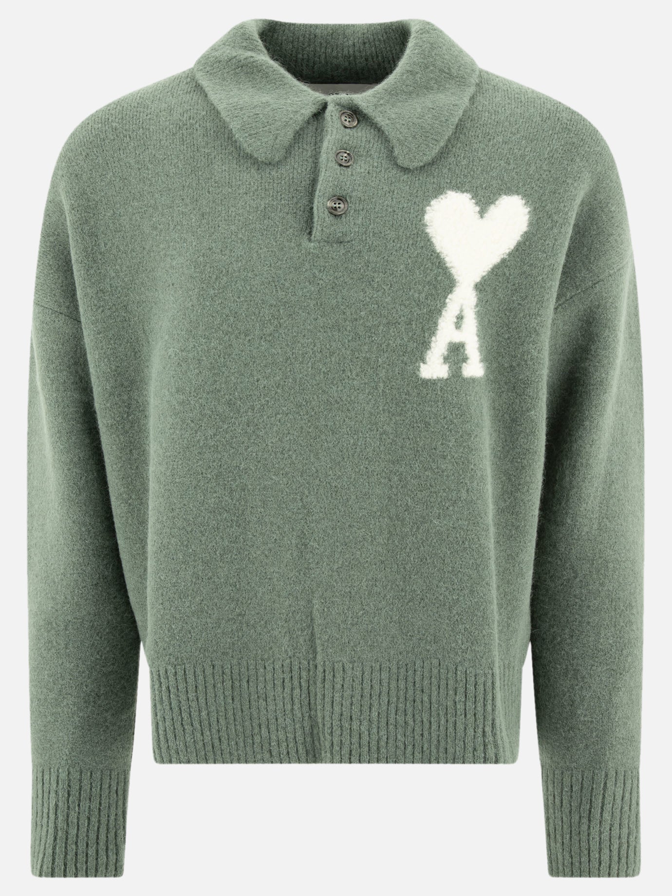 Polo con bottoni Solid colour  Verde - Ami Paris Uomo | PDP | VIETTI Online Store | Zoom-Modal
