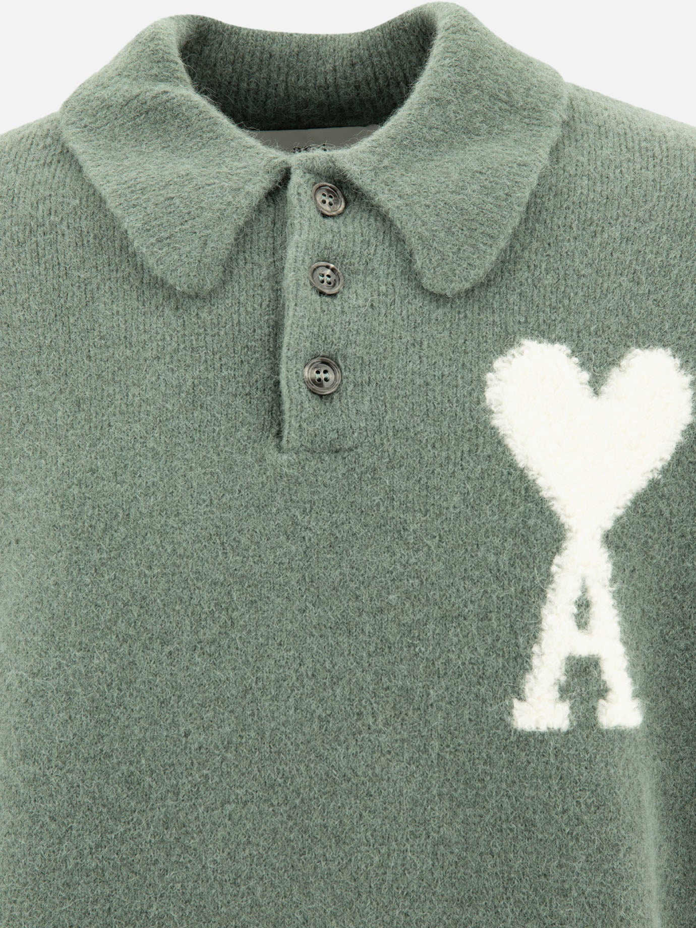 Polo con bottoni Solid colour  Verde - Ami Paris Uomo | PDP | VIETTI Online Store | Zoom-Modal_3
