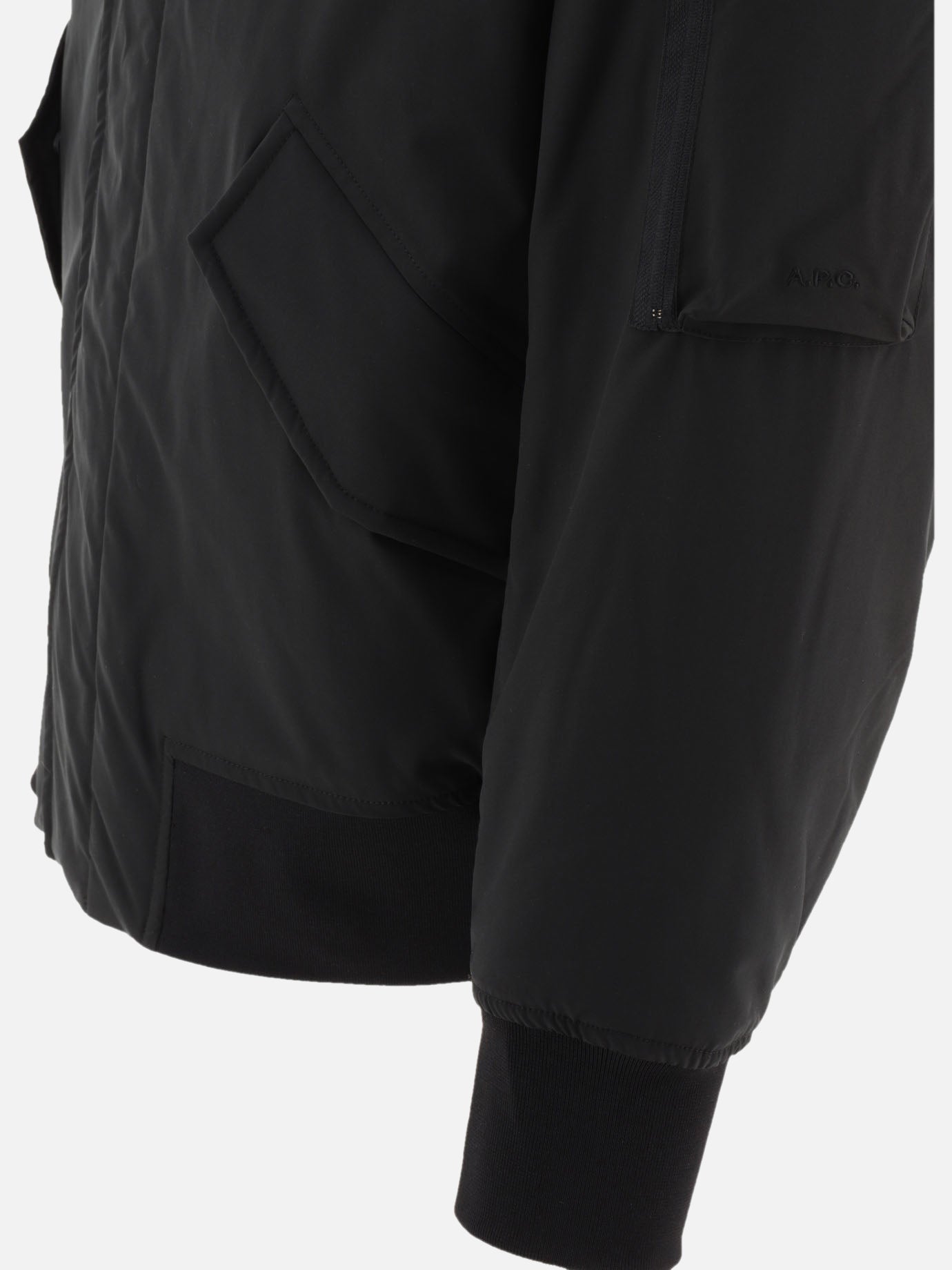 Bomber Solid colour  Nero - A.P.C. Uomo | PDP | VIETTI Online Store | Zoom-Modal_4
