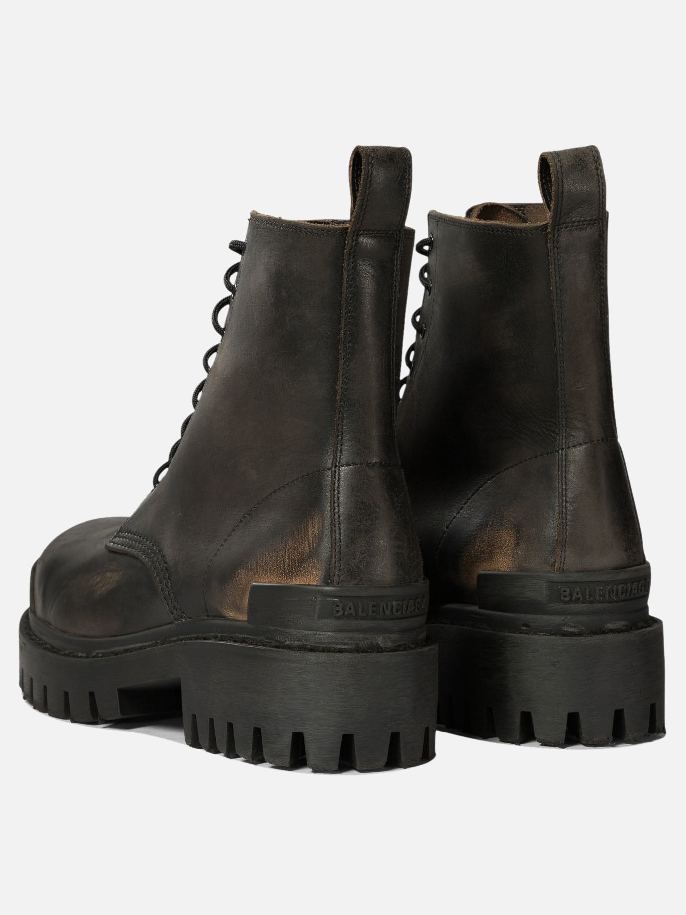 Balenciaga "Strike" combat boots Brown