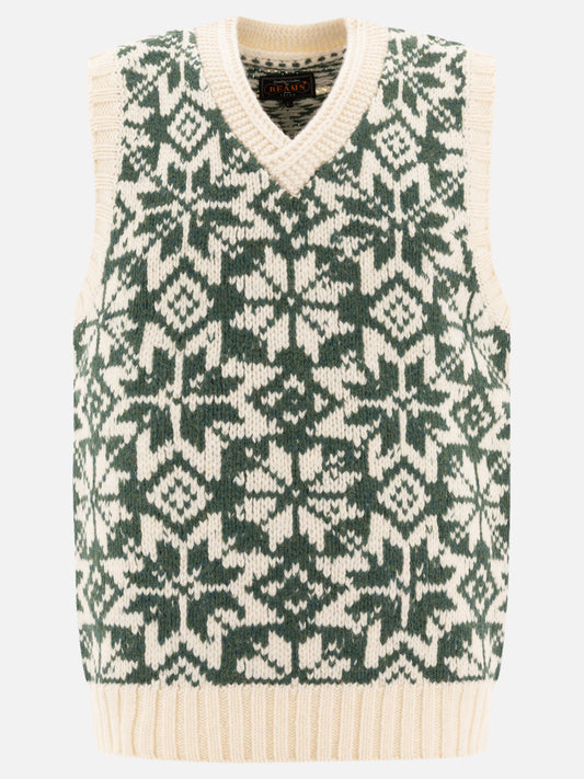 Vests Textured knit  Green - Beams Plus Men | PLP | VIETTI Online Store 
