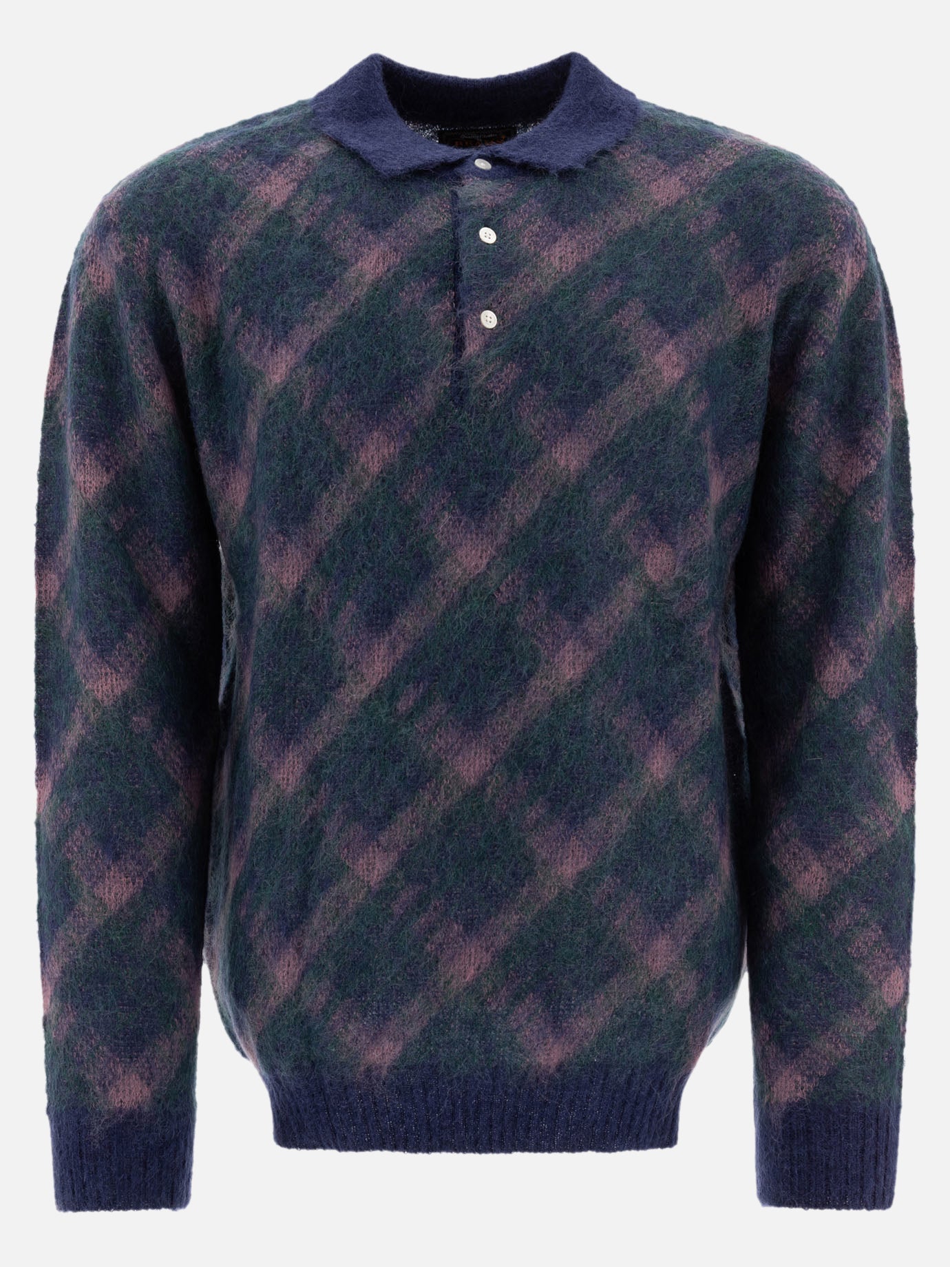 Polo shirts with buttons Check  Blue - Beams Plus Men | PDP | VIETTI Online Store | thumbnail