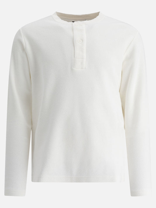 T-shirt serafino Solid colour  Bianco - Beams Plus Uomo | PLP | VIETTI Online Store 
