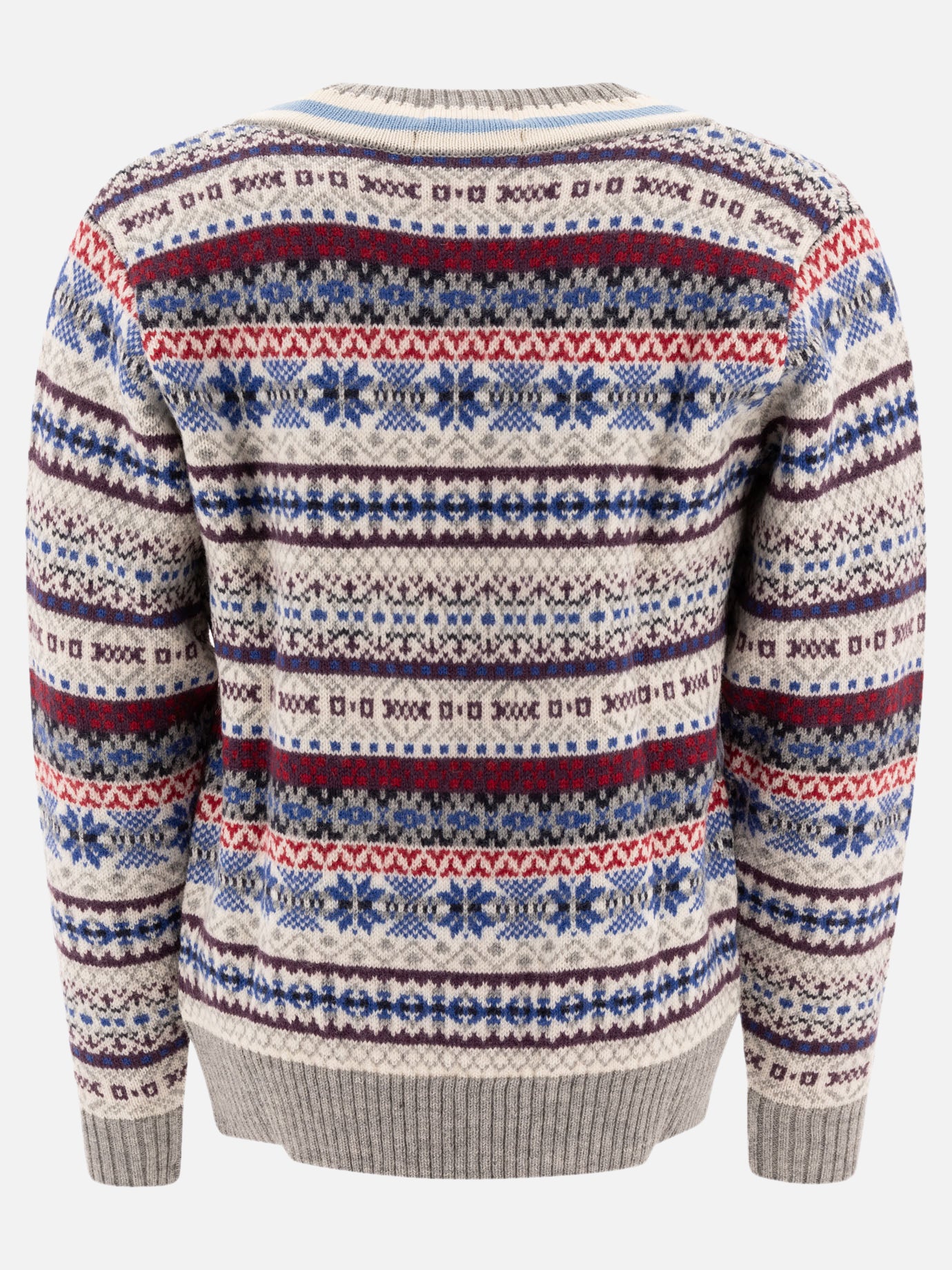V neck sweaters Textured knit  Grey - Beams Plus Men | PDP | VIETTI Online Store | Zoom-Modal_2
