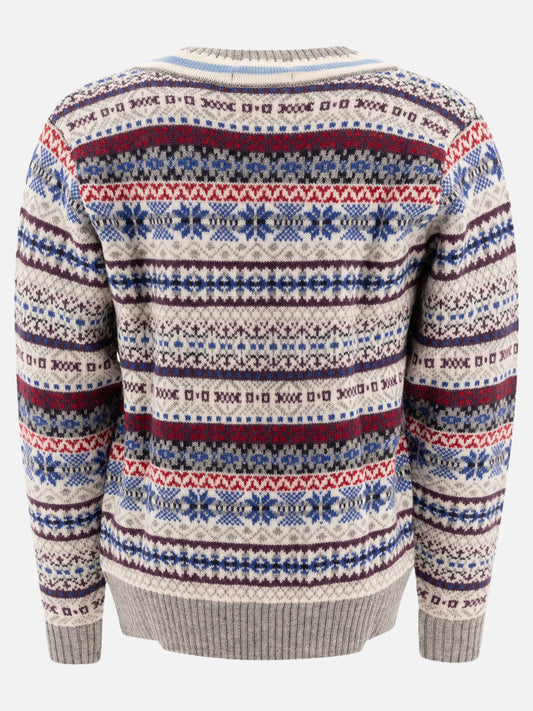 V neck sweaters Textured knit  Grey - Beams Plus Men | PLP | VIETTI Online Store | 2
