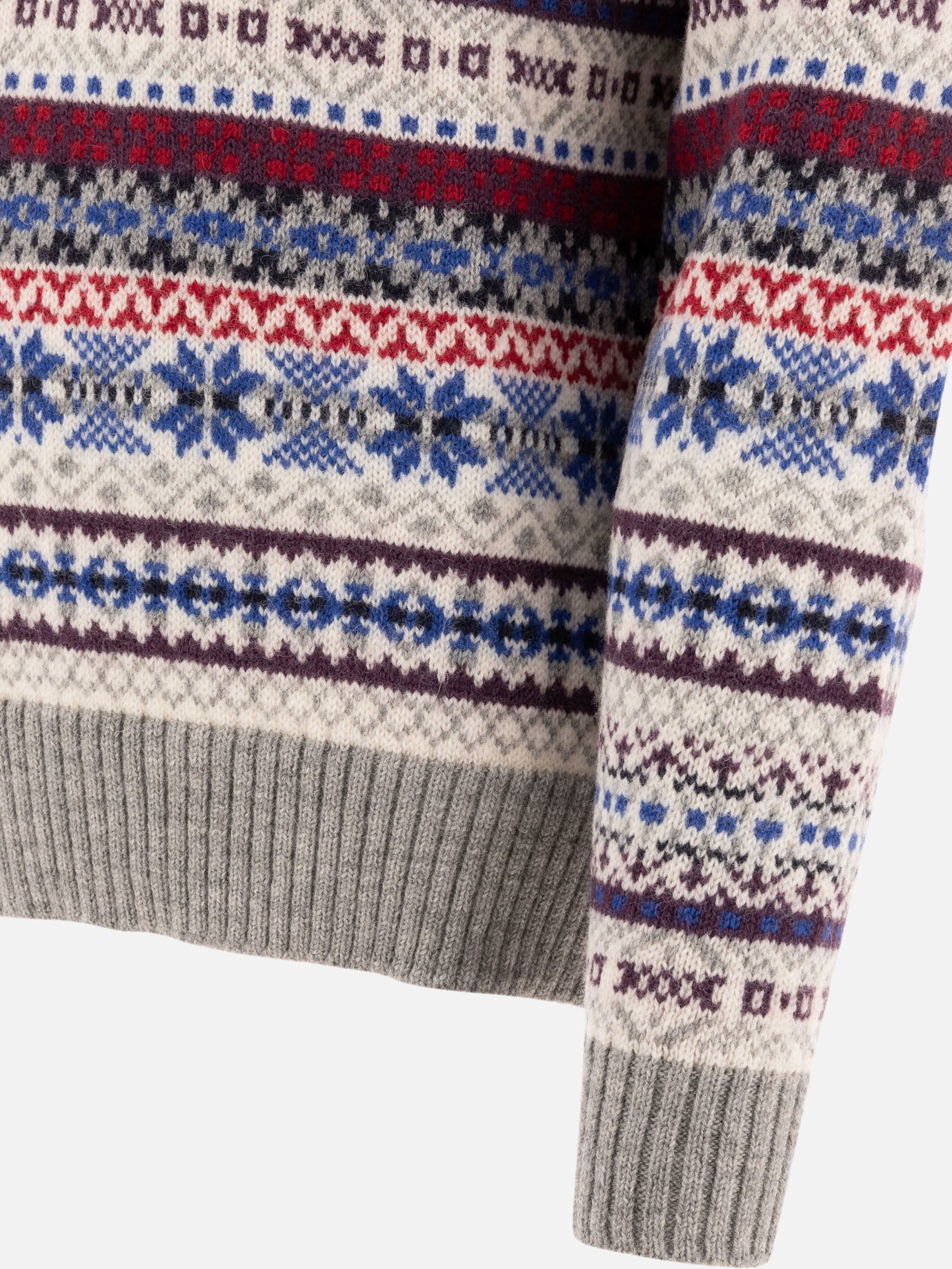 V neck sweaters Textured knit  Grey - Beams Plus Men | PDP | VIETTI Online Store | thumbnail_4