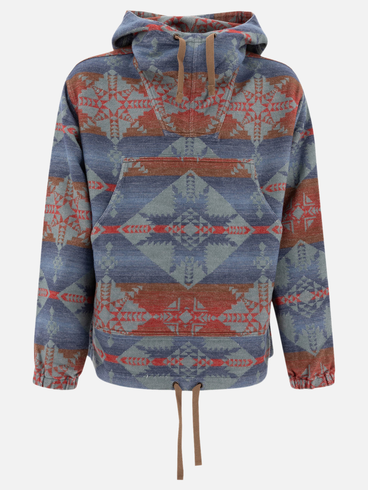 Beams Plus "MIL Smock Jacquard Shaggy" hoodie Blue