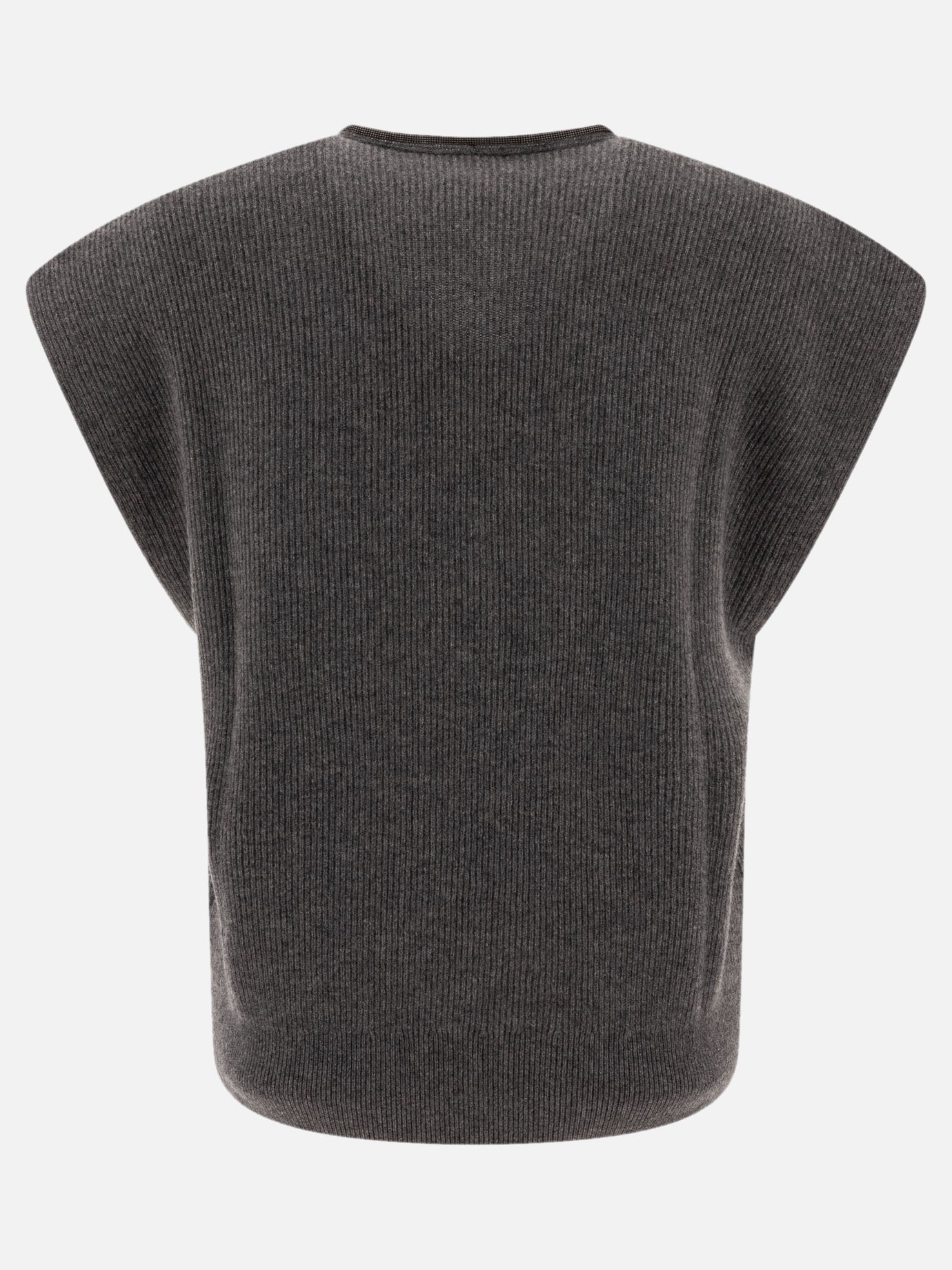 Brunello Cucinelli Cashmere ribbed sweater Grey