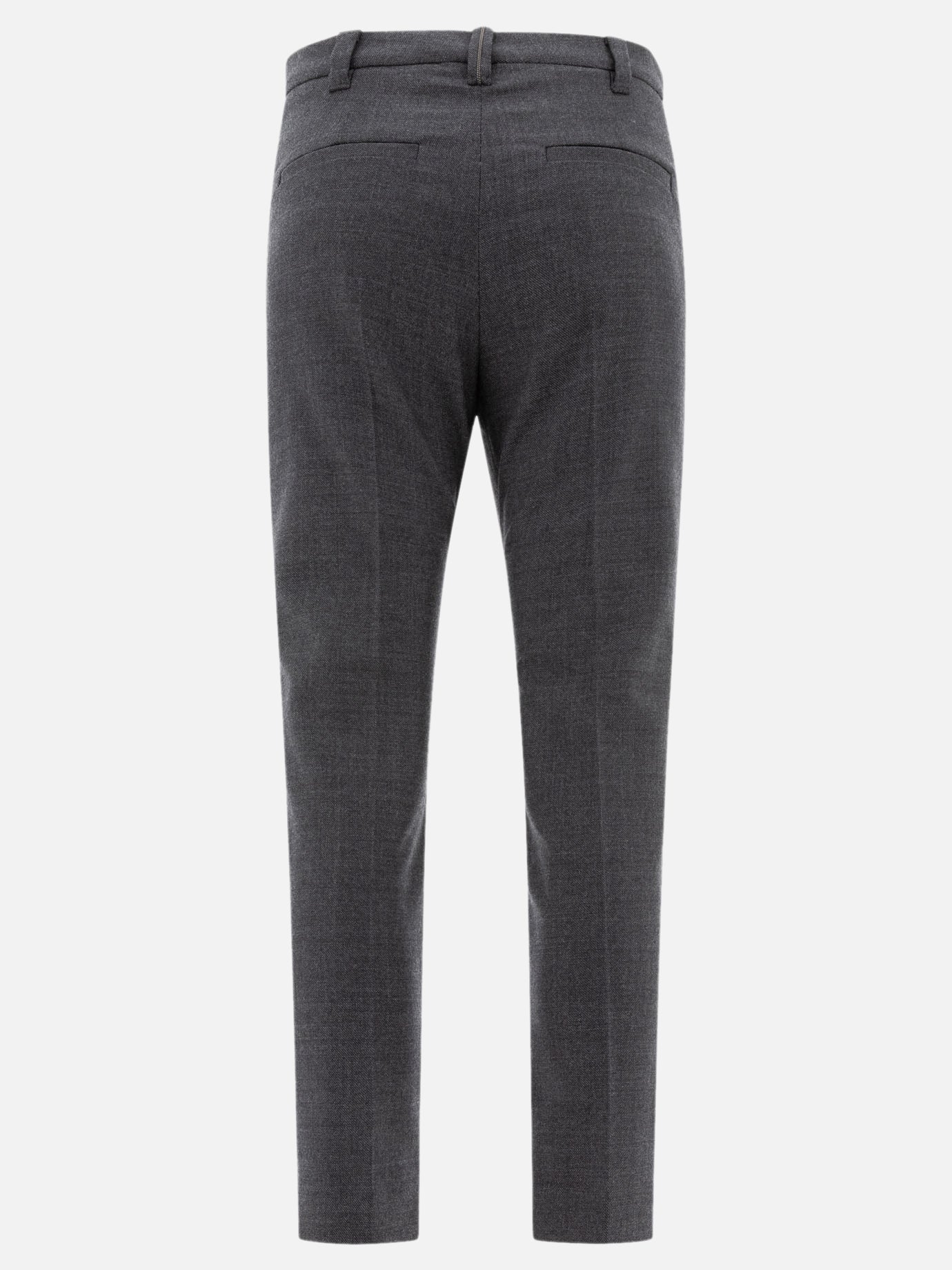 Wool cigarette trousers with monili