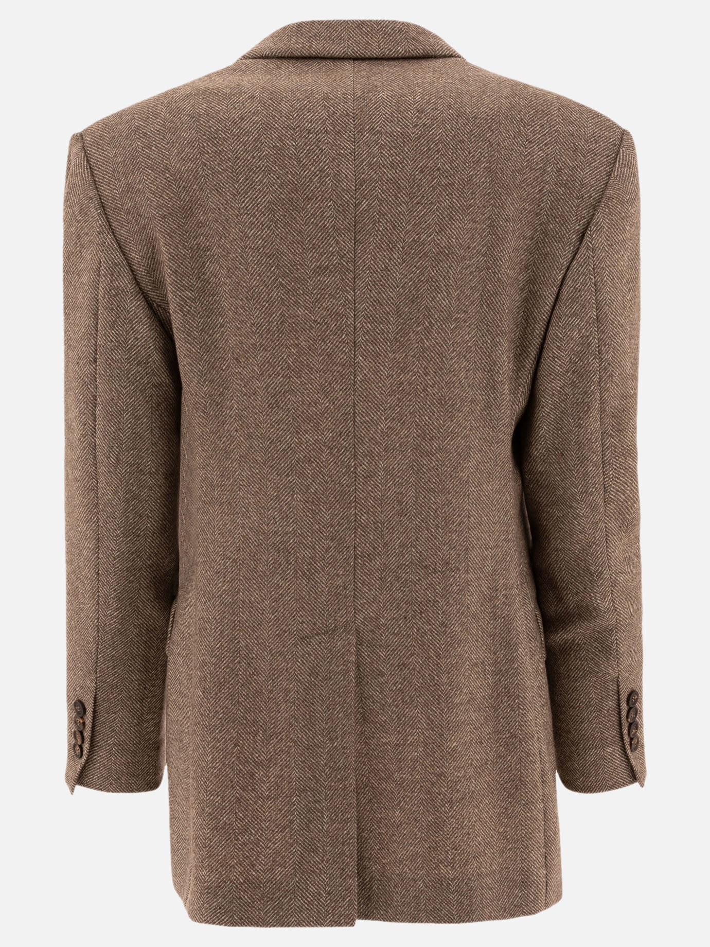ジャケット Brunello Cucinelli Brushed techno wool chevron blazer Brown Brunello Cucinelli Brushed techno wool chevron blazer with