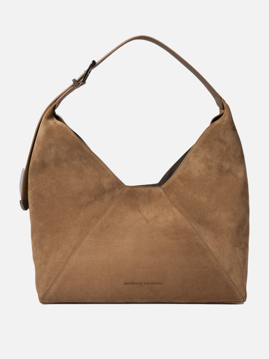 Sueded calfskin hobo bag