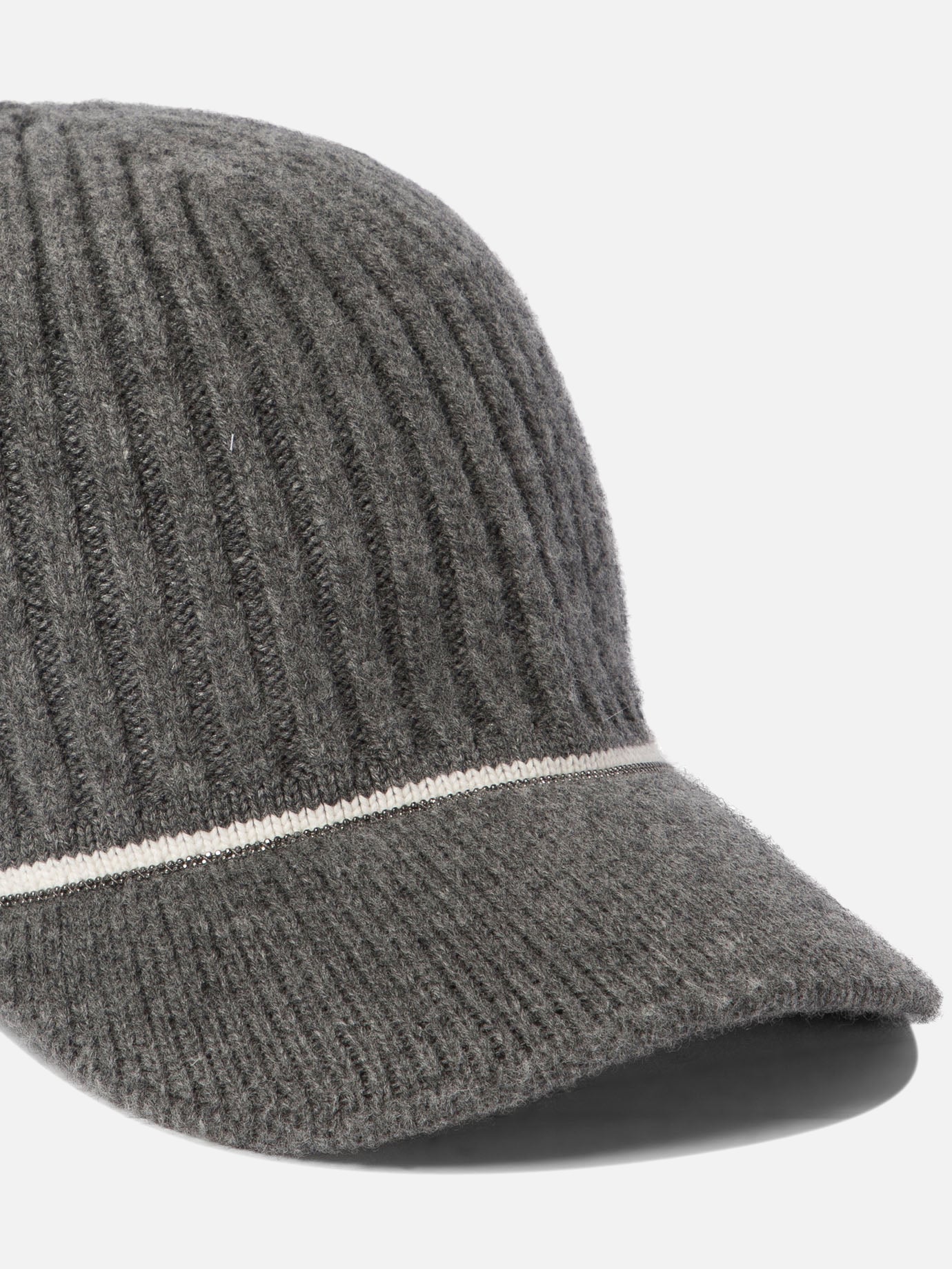 Brunello Cucinelli Ribbed wool cap Grey