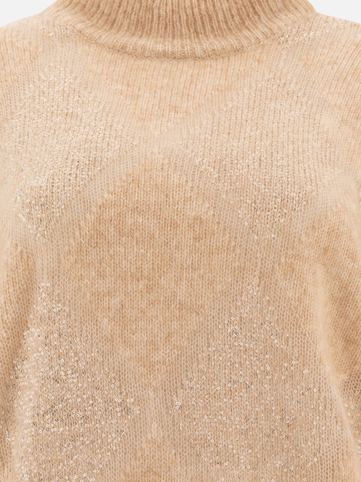 Brunello Cucinelli Wool and mohair "Dazzling Argyle" sweater Beige