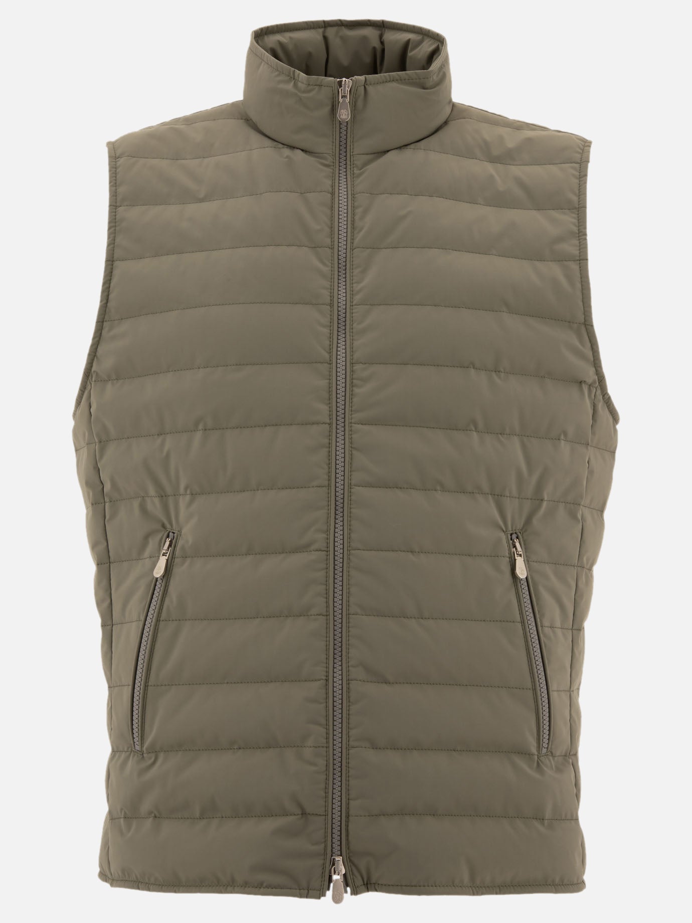 Brunello Cucinelli Bonded taffeta lightweight down vest Green