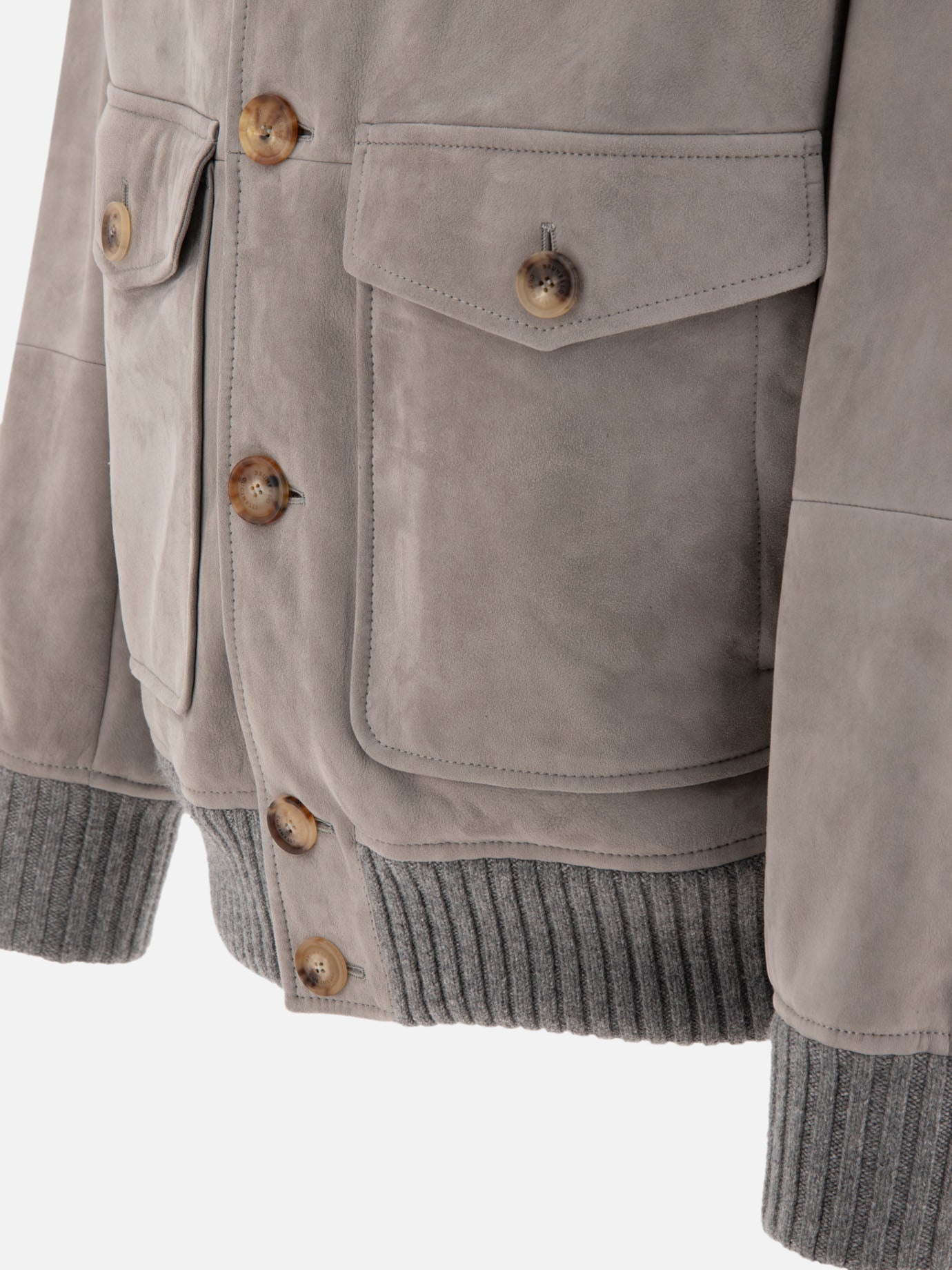 Giacche shearling Solid colour  Grigio - Brunello Cucinelli Uomo | PDP | VIETTI Online Store | thumbnail_4