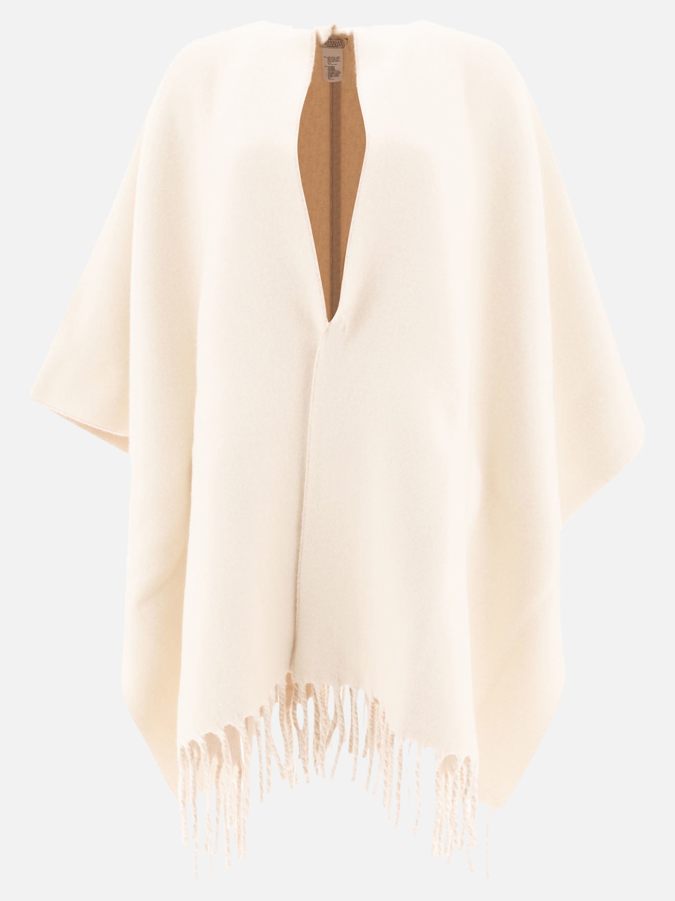 Wool and cashmere double knit poncho