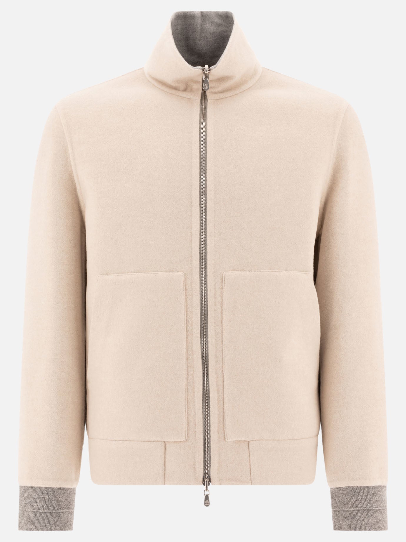 Bomber jackets Solid colour  Beige - Brunello Cucinelli Men | PDP | VIETTI Online Store | thumbnail