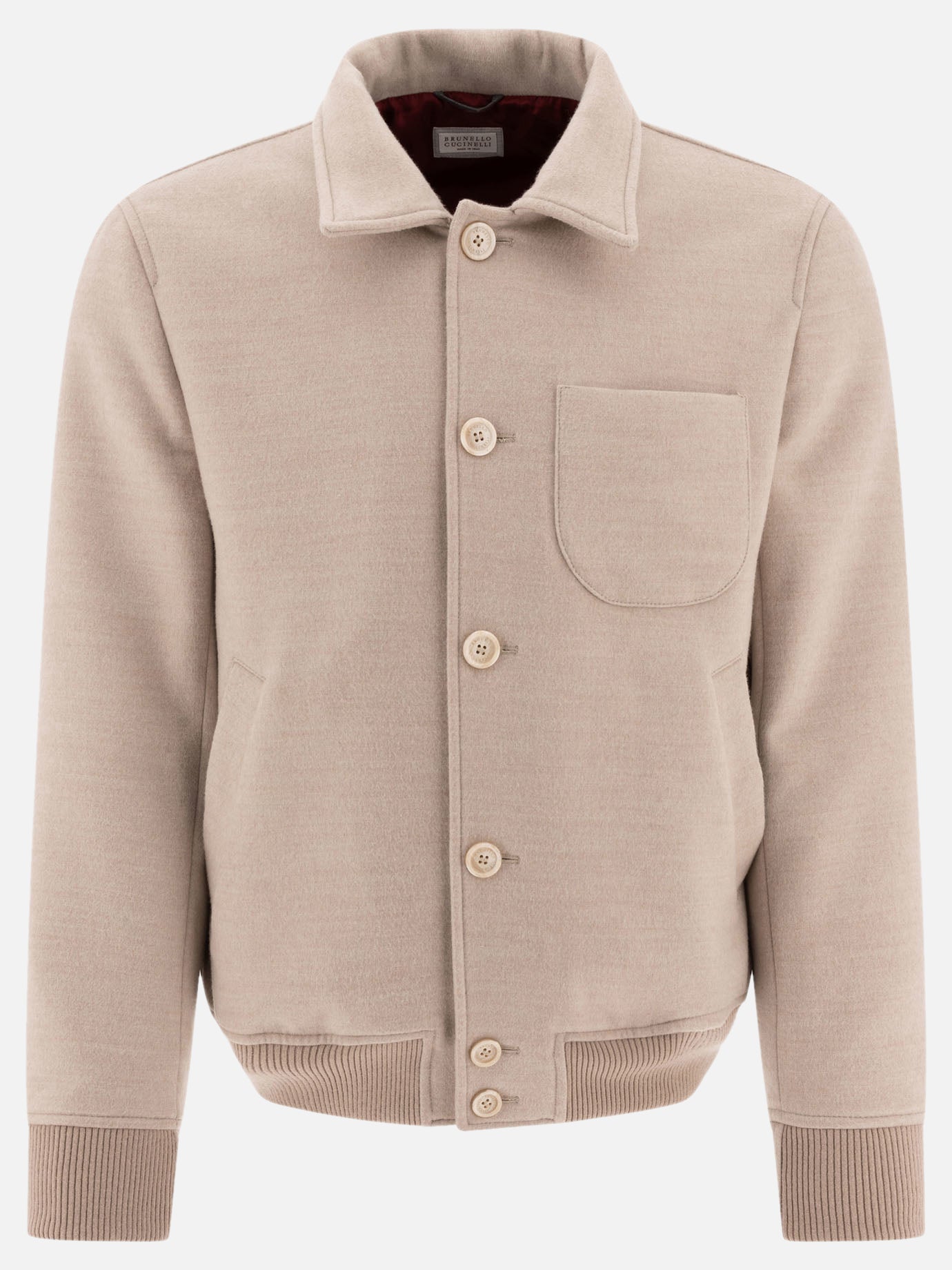 Bomber Solid colour  Beige - Brunello Cucinelli Uomo | PDP | VIETTI Online Store | thumbnail