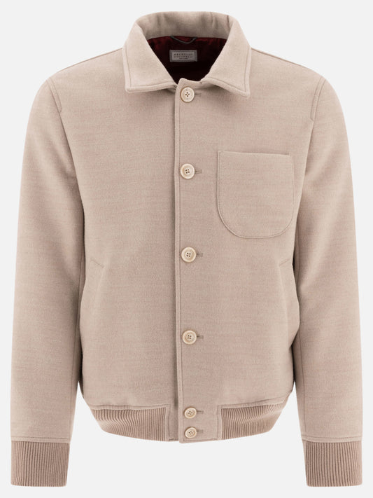Bomber Solid colour  Beige - Brunello Cucinelli Uomo | PLP | VIETTI Online Store 
