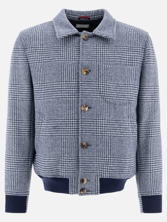 Bomber Prince of Wales  Blu - Brunello Cucinelli Uomo | PLP | VIETTI Online Store 
