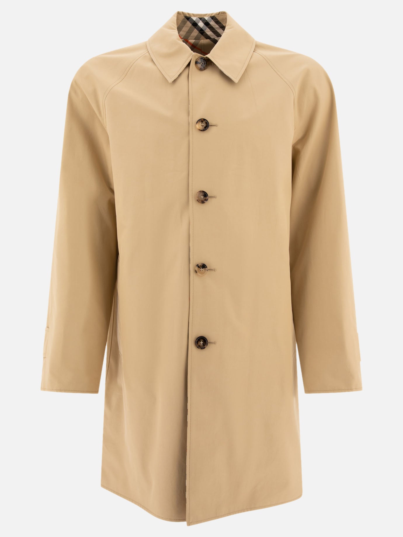 Burberry Long reversible gabardine car coat Beige