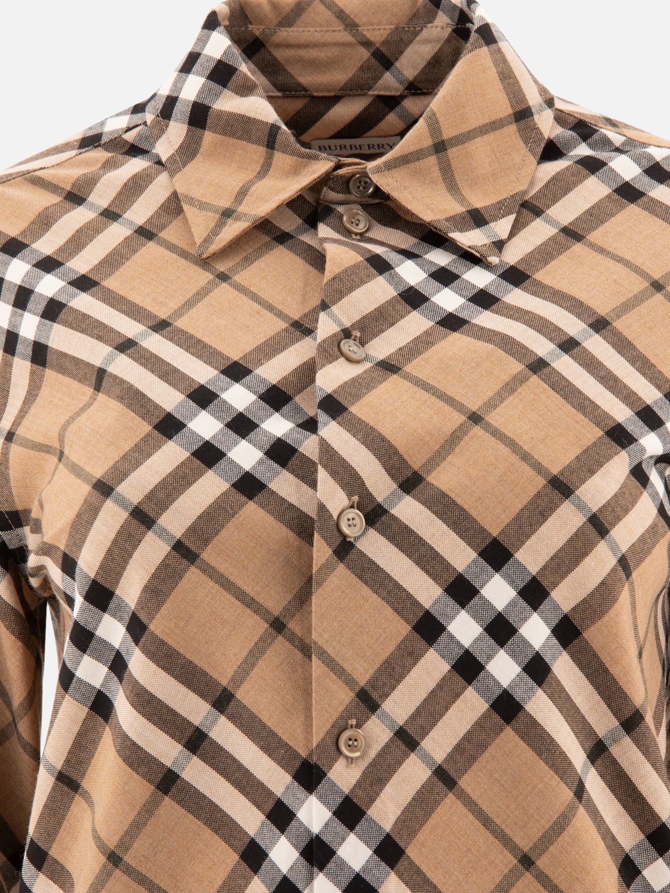 Burberry Wool blend shirt with Check motif Beige