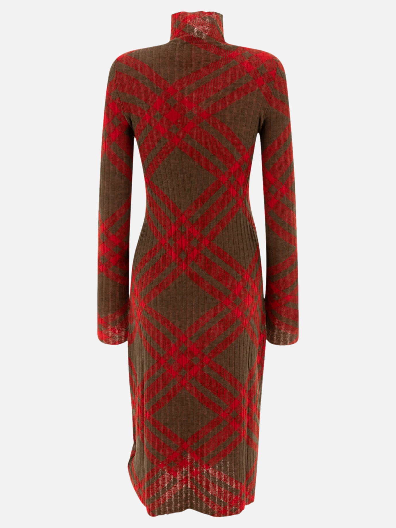 Check wool blend dress