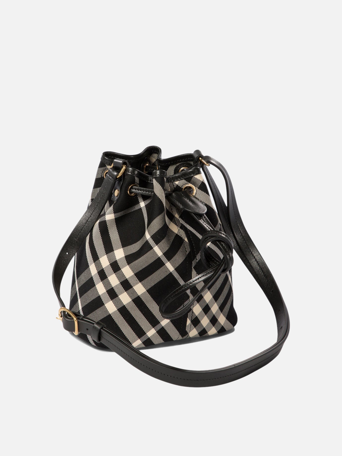 Burberry正規品/関税送料込み Check Drawstring Mini Bucket Bag Mini TB Bucket Bag in Dark birch brown - Women | Burberry