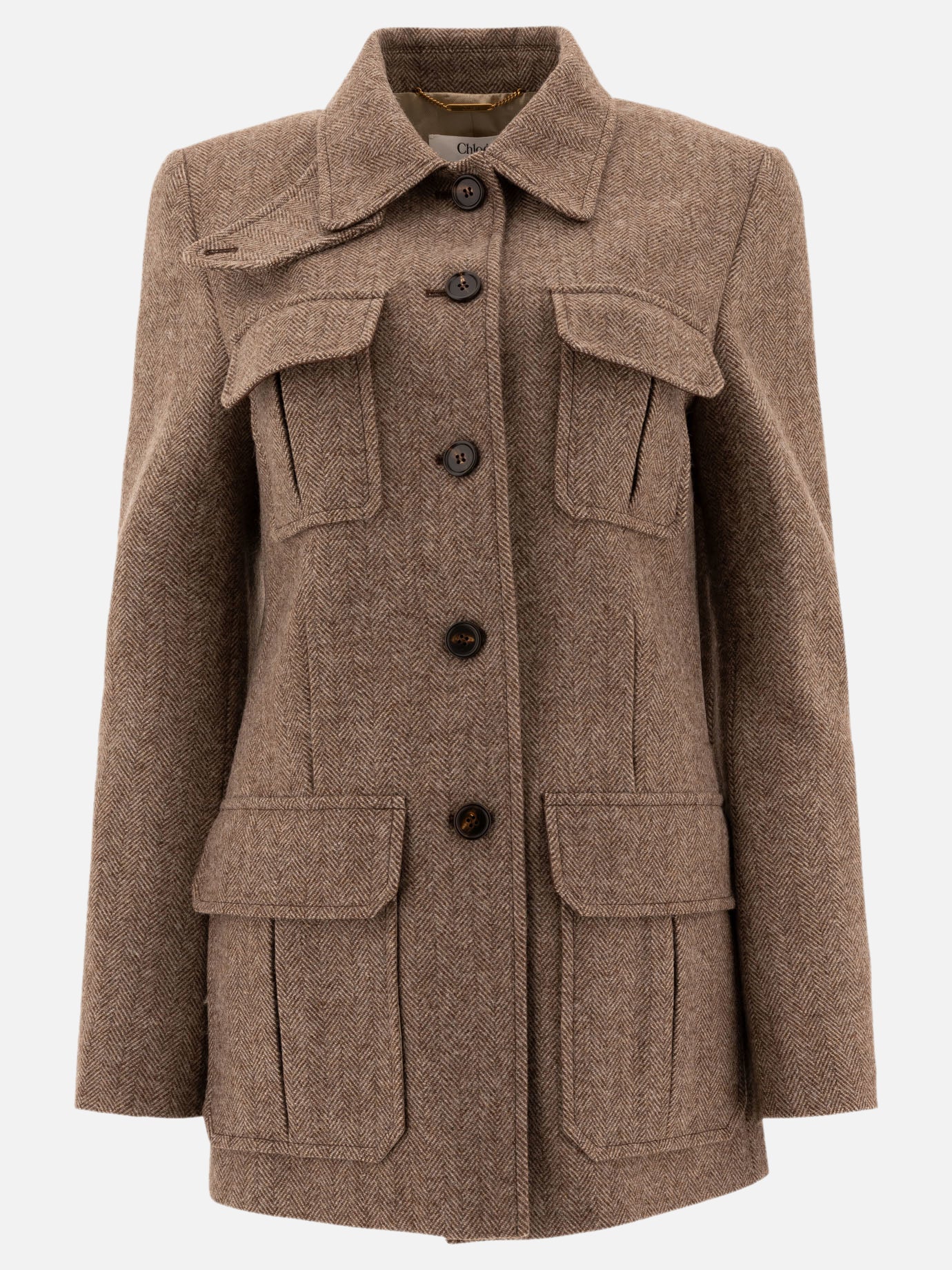 Giacche leggere & Trapuntate Herringbone  Marrone - Chloé Donna | PDP | VIETTI Online Store | Zoom-Modal
