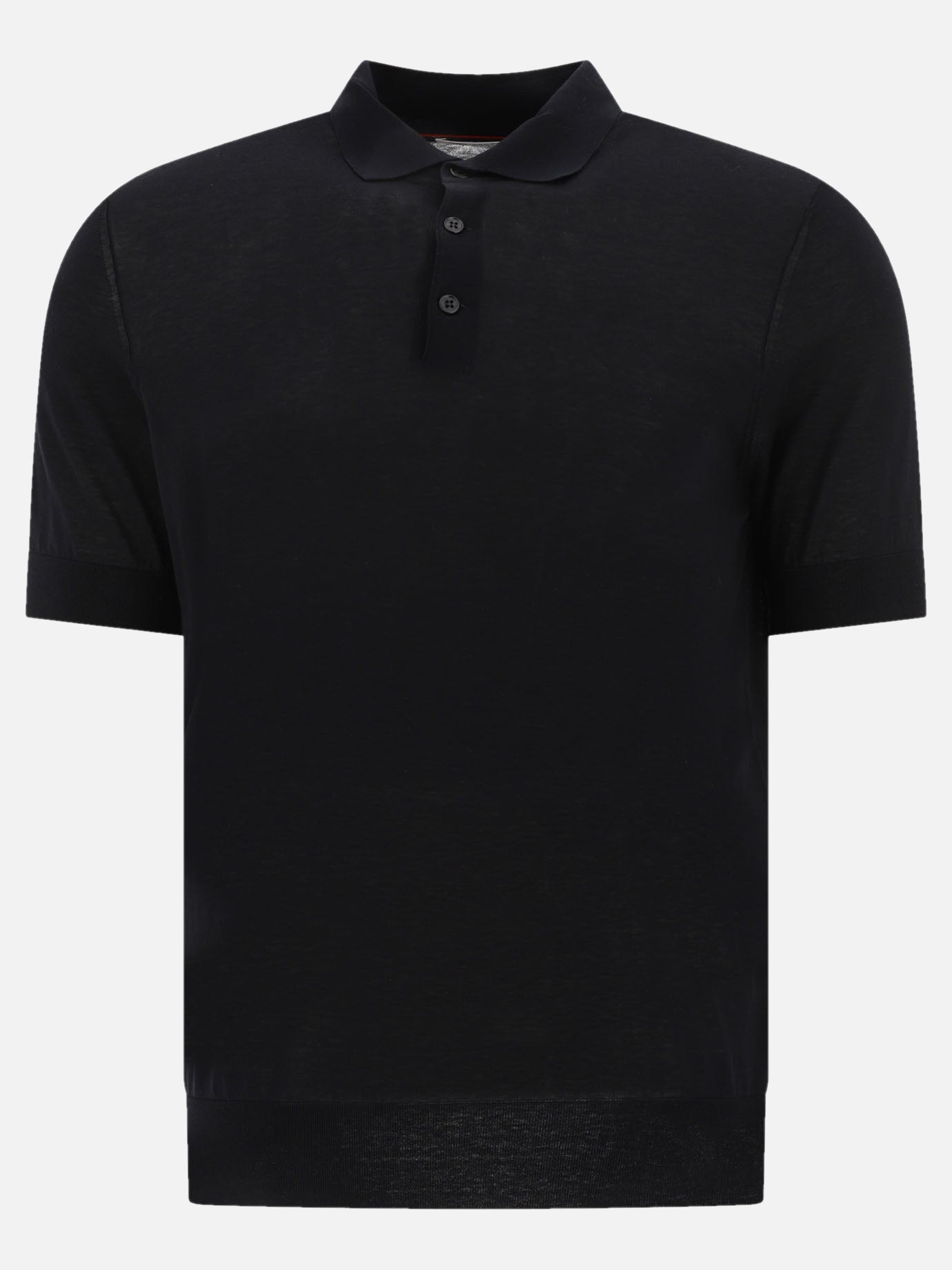Polo con bottoni Solid colour  Nero - Brunello Cucinelli Uomo | PDP | VIETTI Online Store | Zoom-Modal
