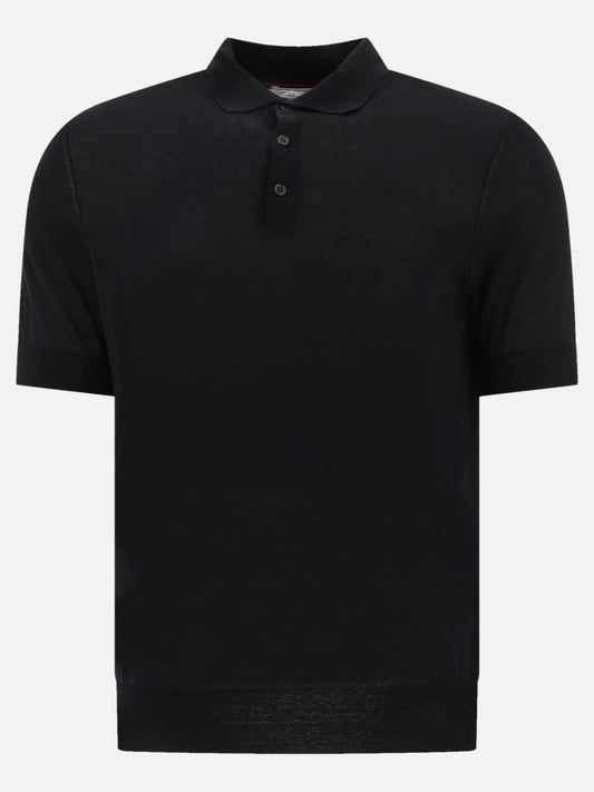 Polo con bottoni Solid colour  Nero - Brunello Cucinelli Uomo | PLP | VIETTI Online Store 

