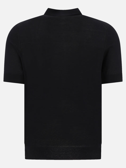 Polo con bottoni Solid colour  Nero - Brunello Cucinelli Uomo | PLP | VIETTI Online Store | 2
