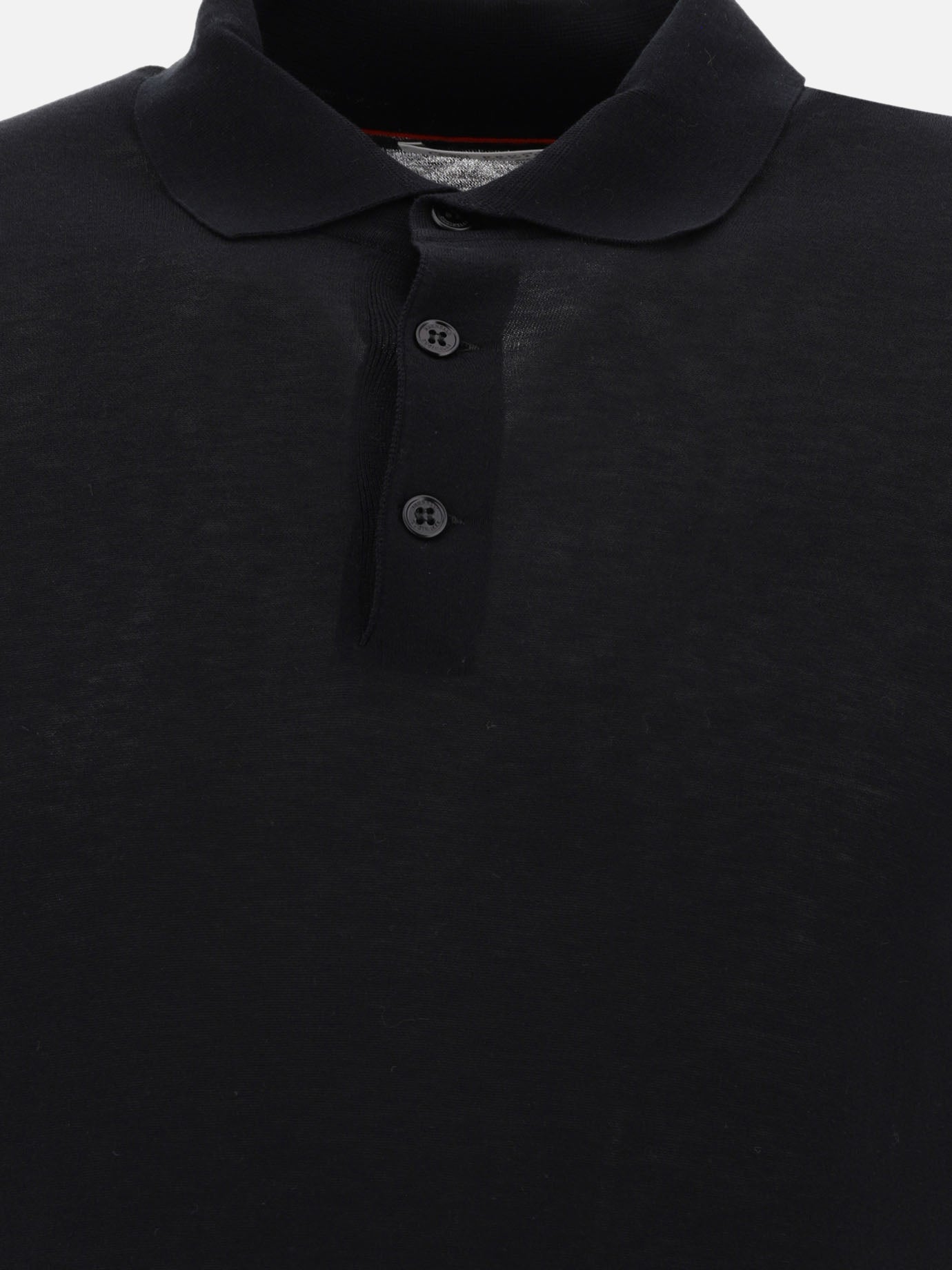 Polo con bottoni Solid colour  Nero - Brunello Cucinelli Uomo | PDP | VIETTI Online Store | Zoom-Modal_3
