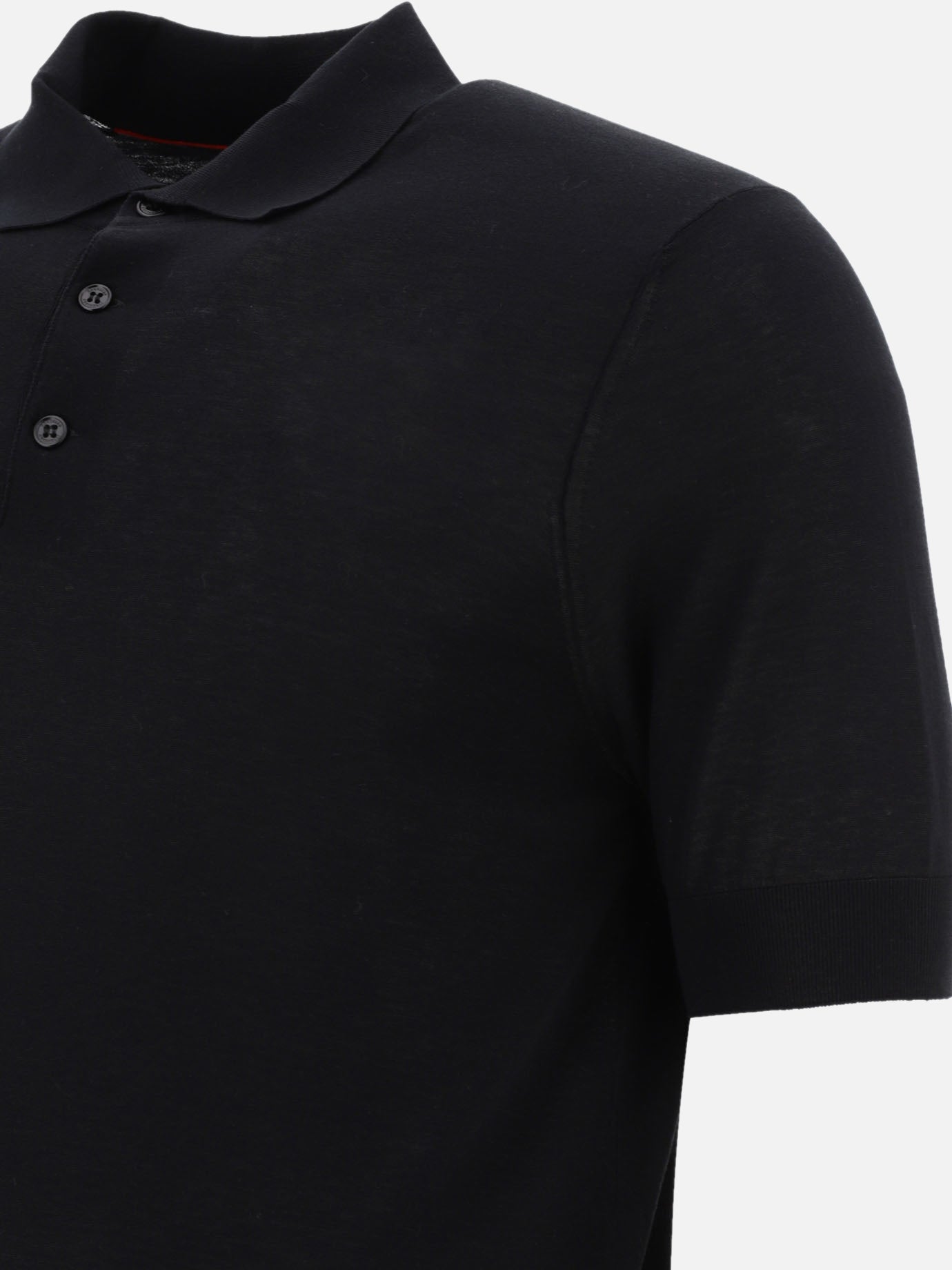 Polo con bottoni Solid colour  Nero - Brunello Cucinelli Uomo | PDP | VIETTI Online Store | Zoom-Modal_4

