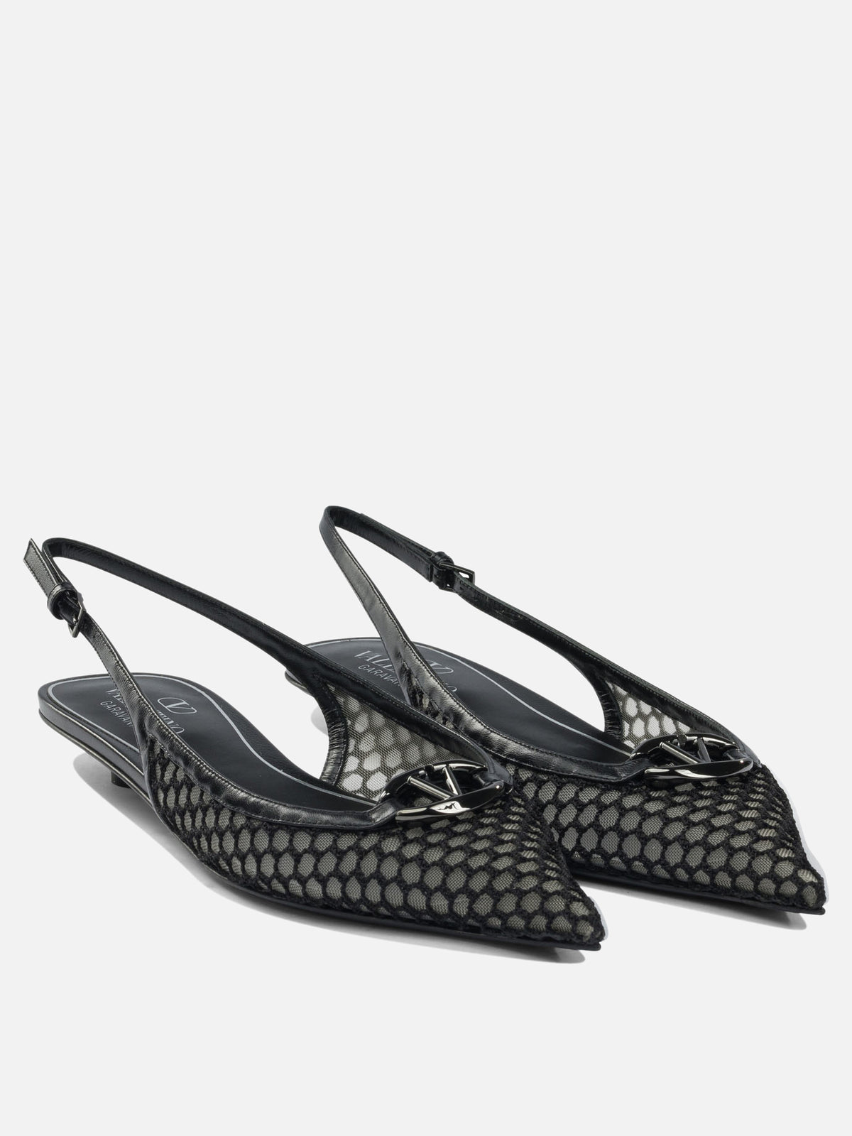 Valentino Garavani Pointed slingback ballet flats 20 mm Black - VIETTI