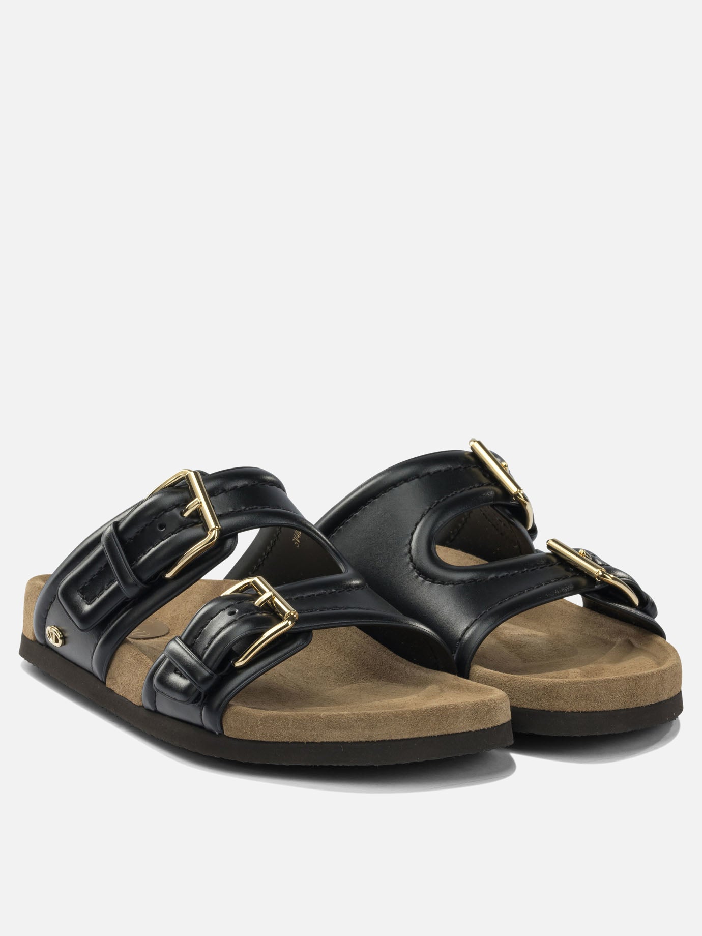 Sandali bassi 100% calf leather - 100% rubber  Nero - Valentino Garavani Donna | PDP | VIETTI Online Store | thumbnail_2