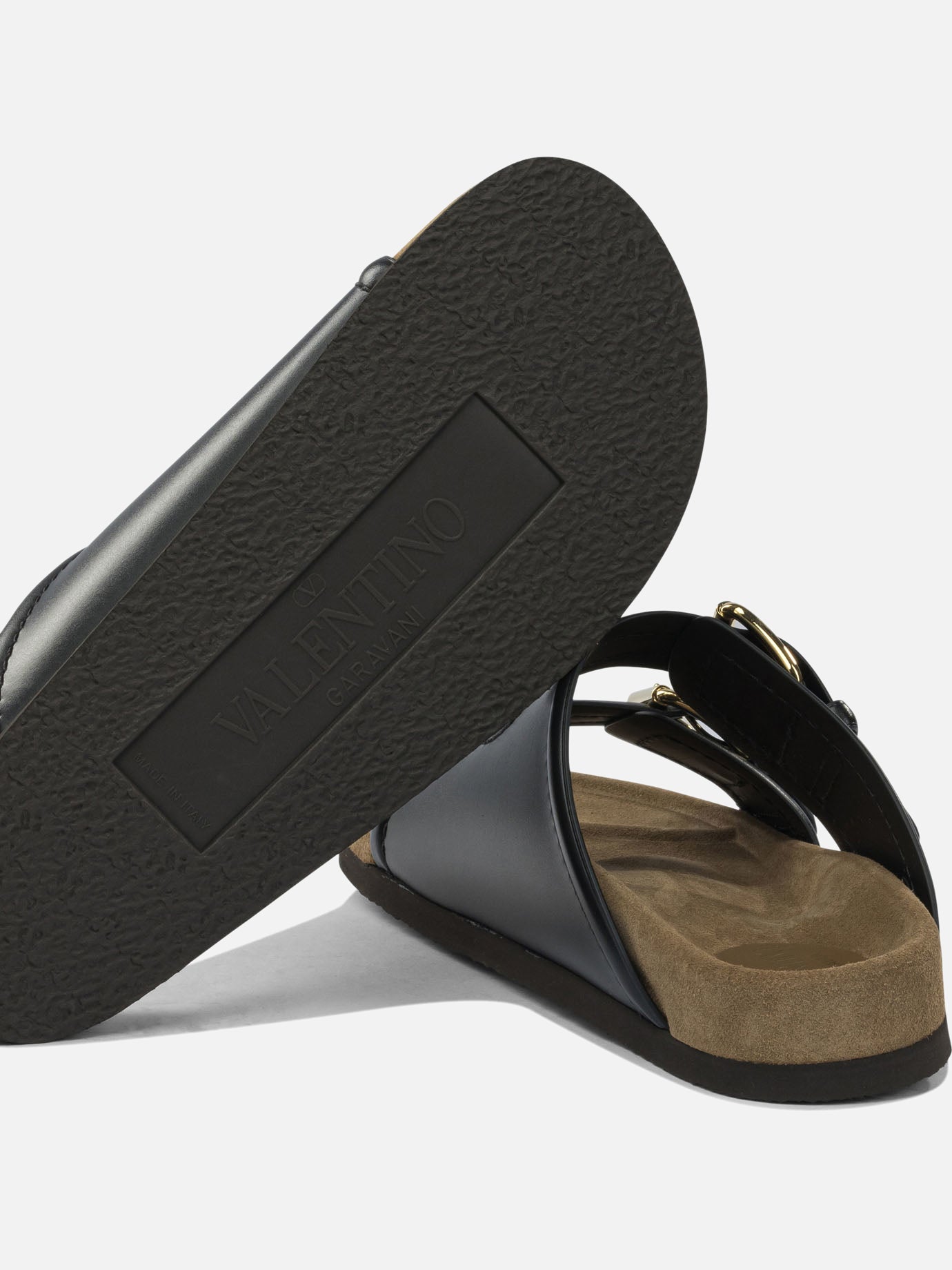 Sandali bassi 100% calf leather - 100% rubber  Nero - Valentino Garavani Donna | PDP | VIETTI Online Store | thumbnail_5