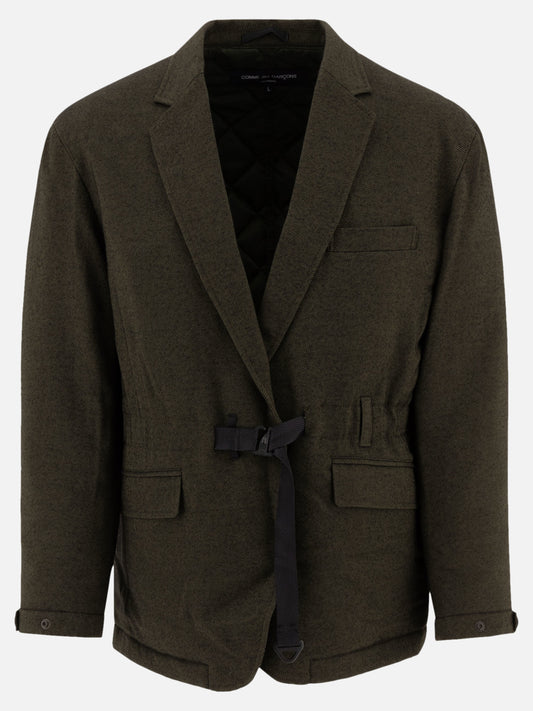 Comme Des Garçons Homme Blazer with self-tie fastening Green