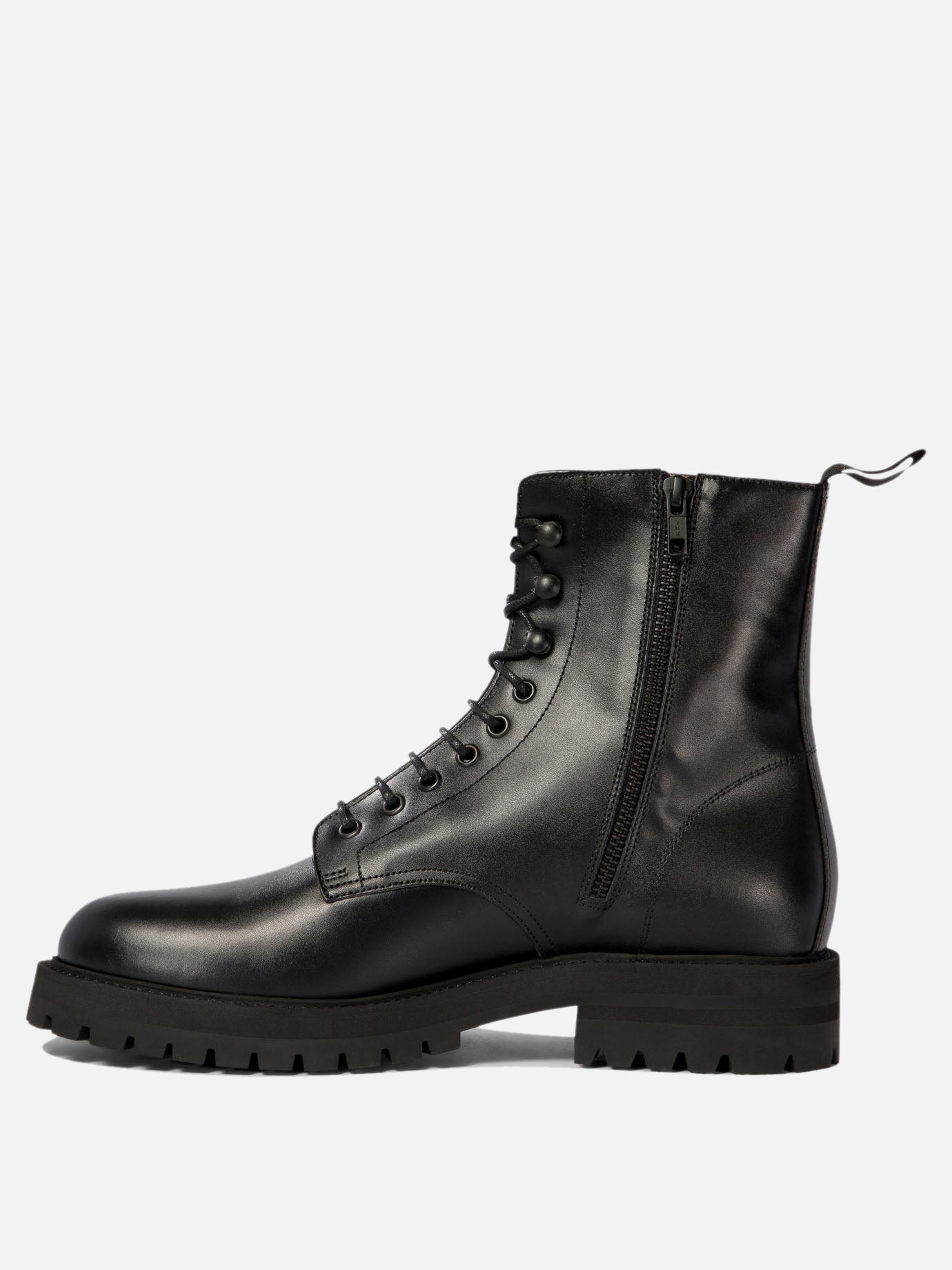 Common Projects Leather combat boots Black