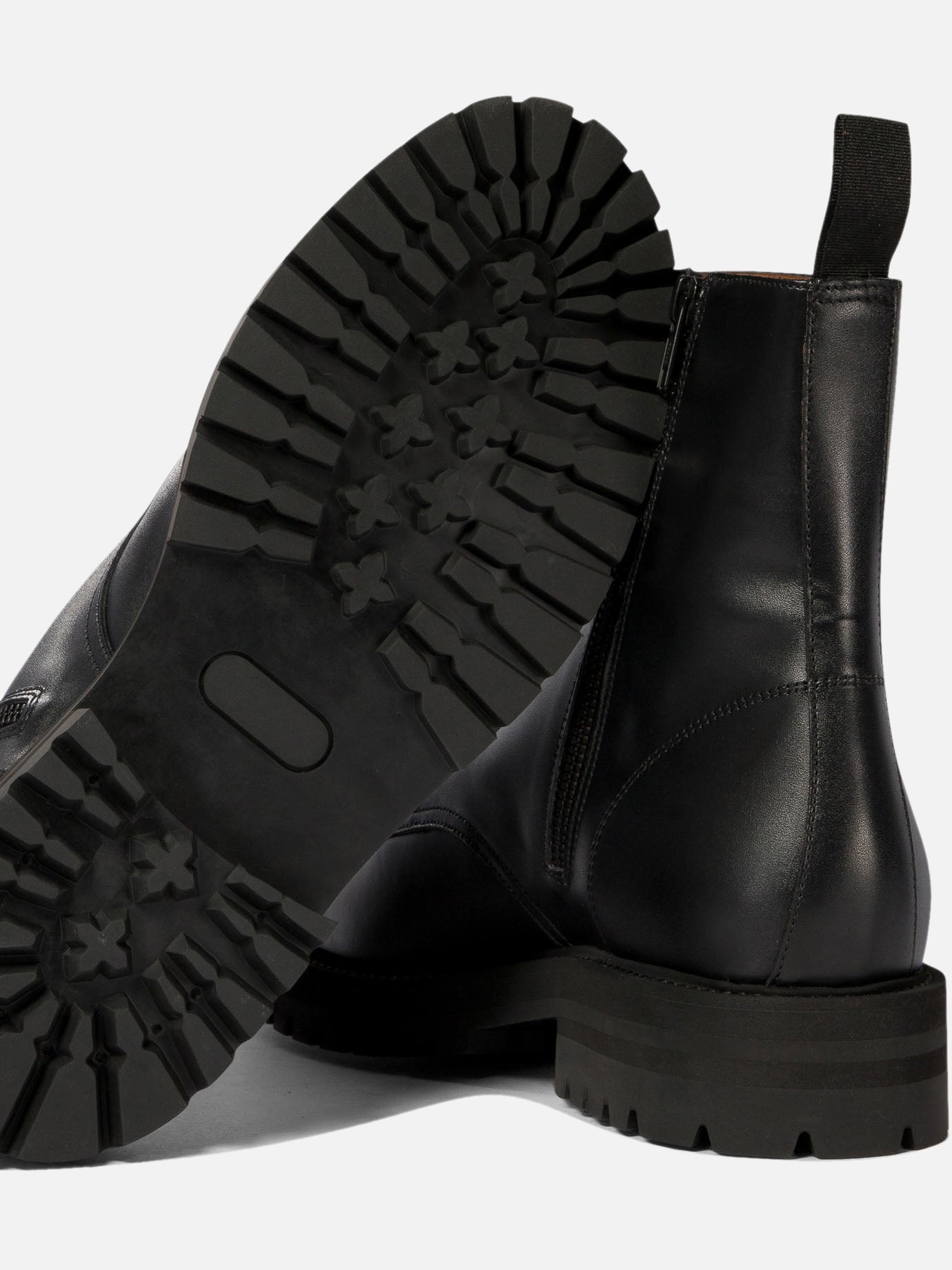 Common Projects Leather combat boots Black