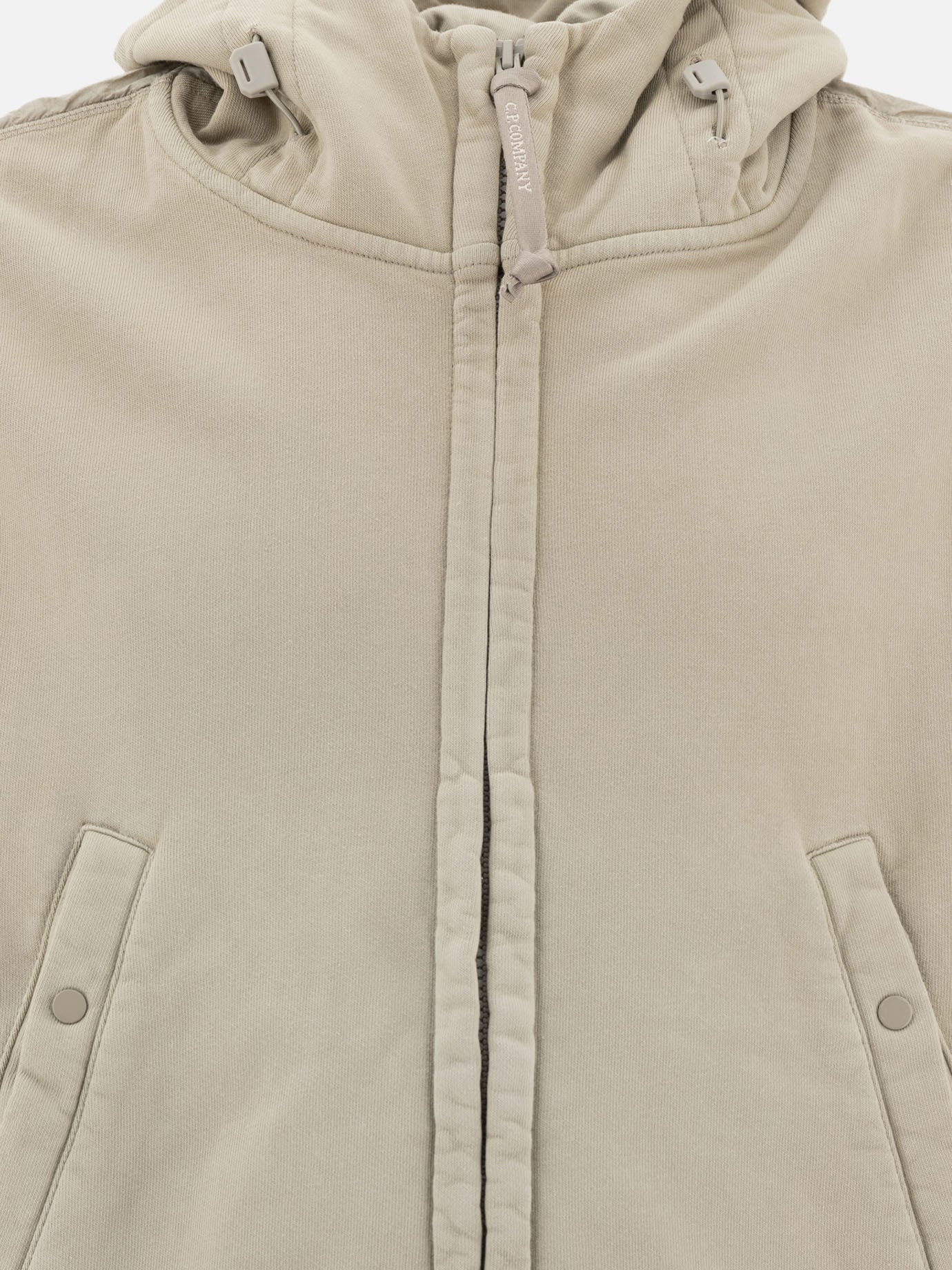 C.P. Company "Diagonal Raised" zipped hoodie Beige