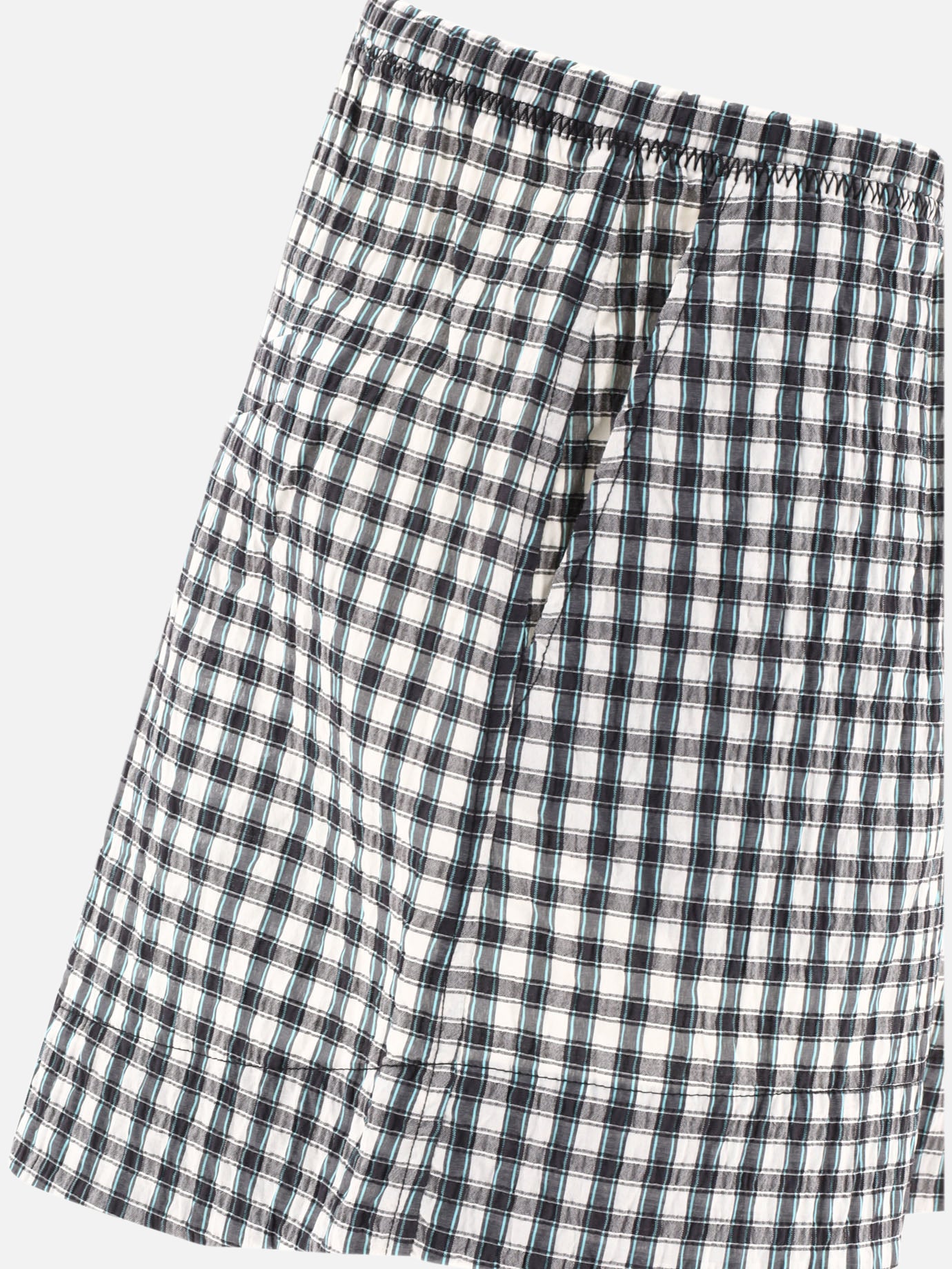 Ganni "Seersucker Check" shorts Black