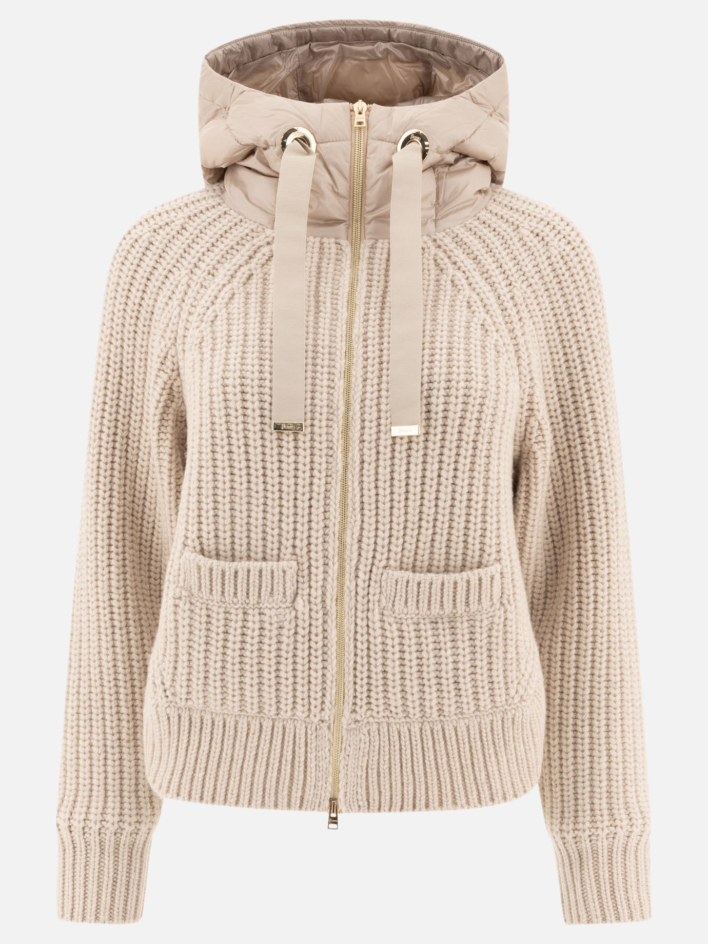 Herno Down jacket with wool inserts Beige