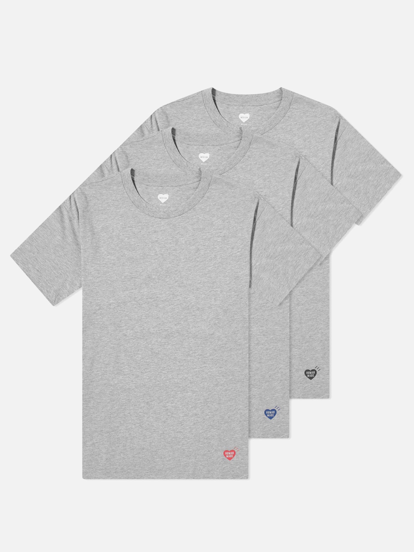 Human Made "Heart" 3-pack t-shirt set Grey