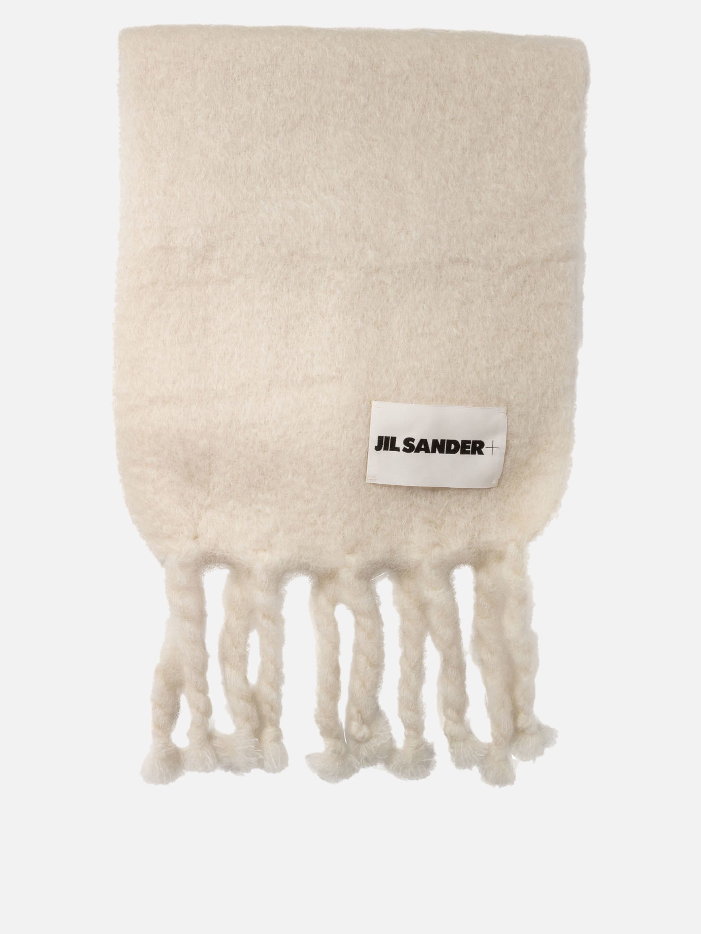 Jil Sander Scarf with logo patch White