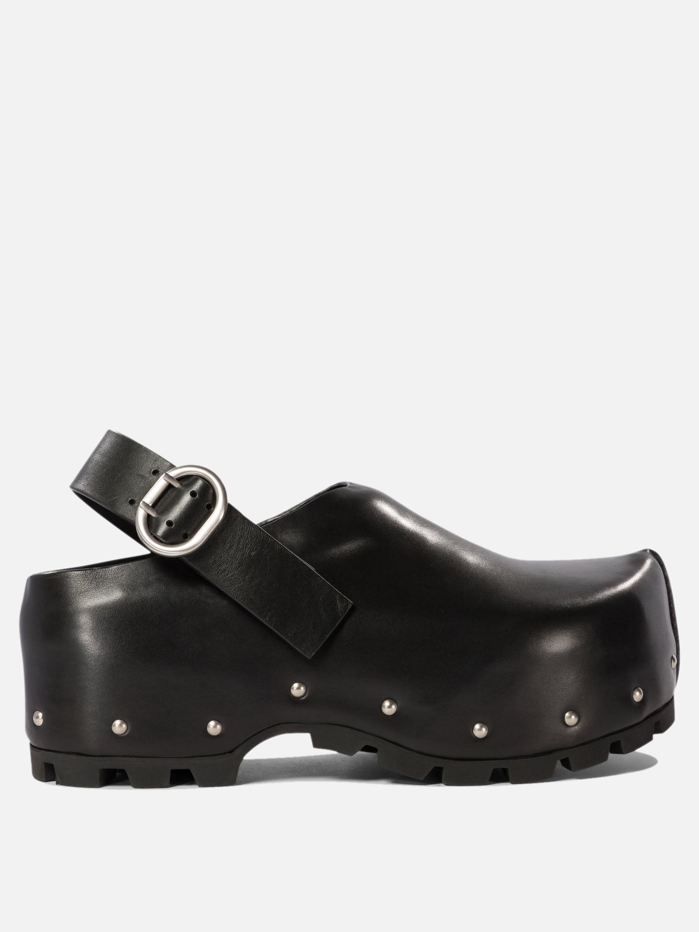 Jil Sander Leather clogs with studs Black