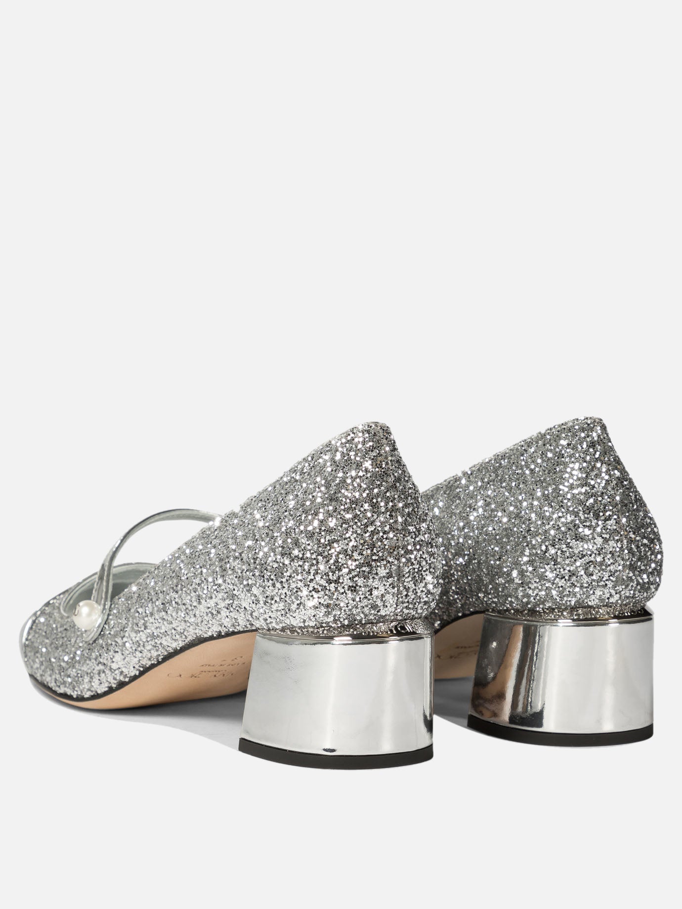 Jimmy Choo "Elisa 45" glittered pumps Silver