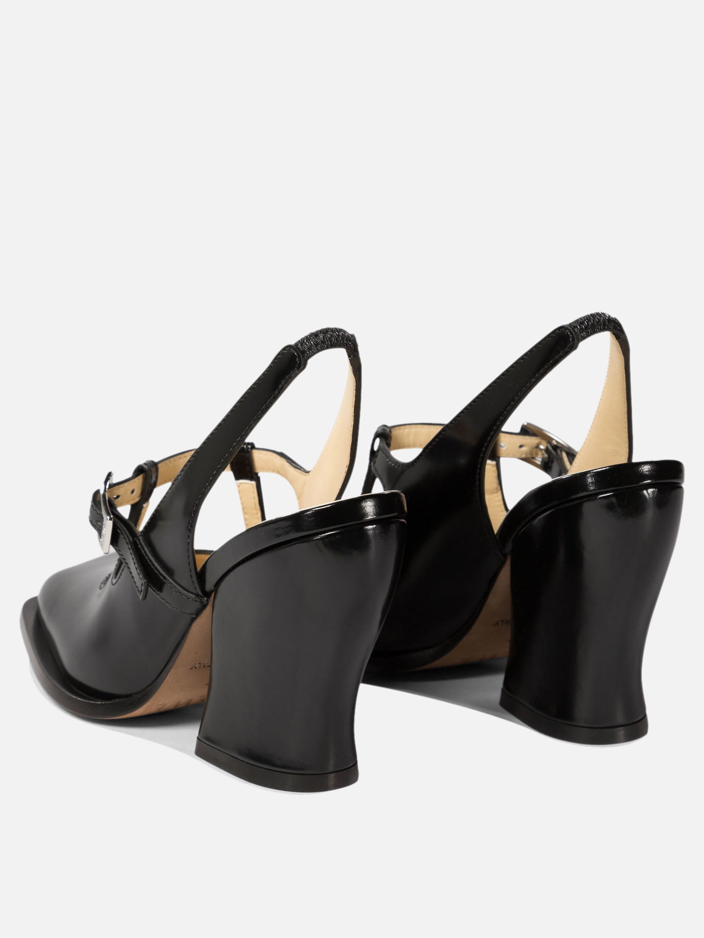 Loewe "Onda" slingback pump in brushed calfskin Black